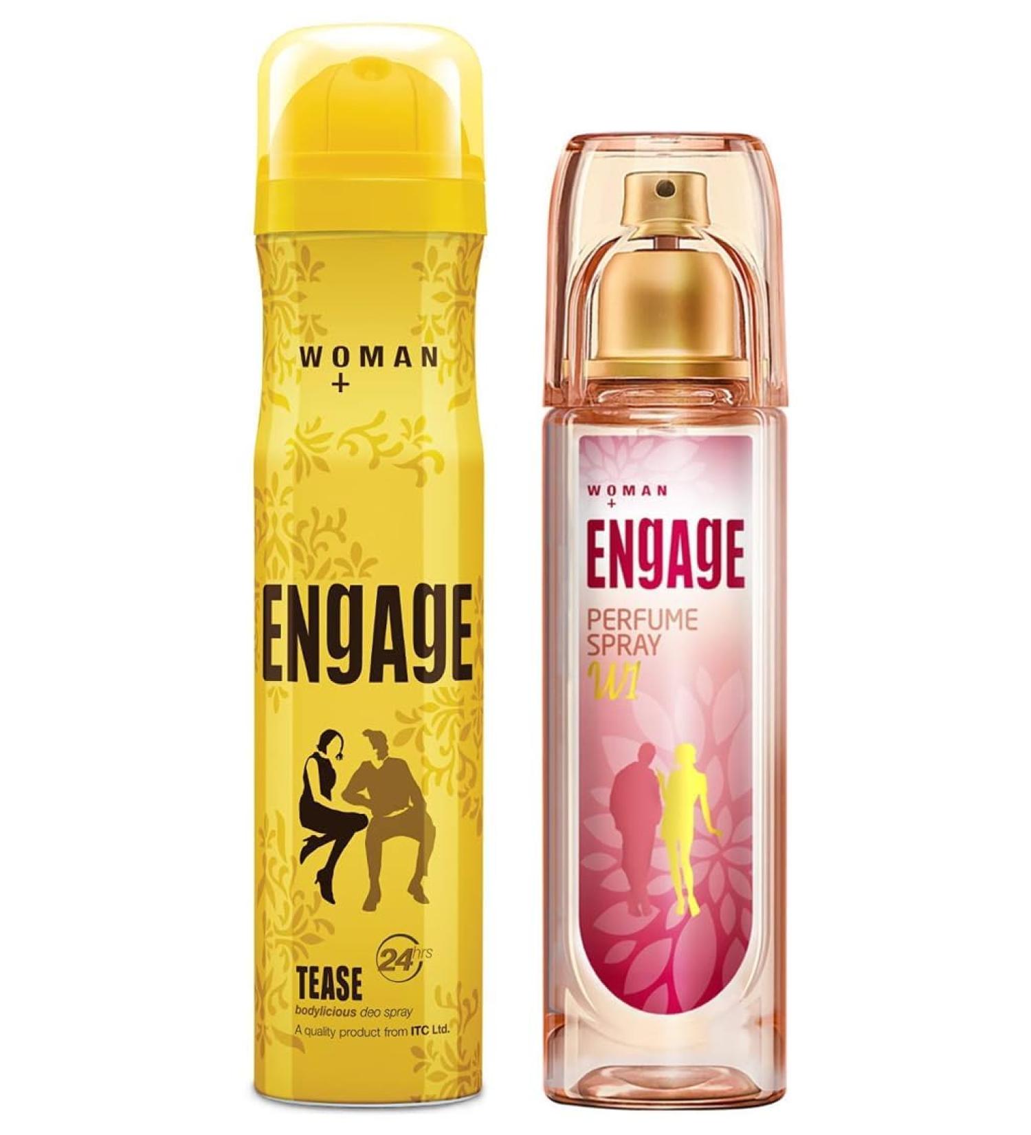Enga.gee W1 Perfume Spray For Women 120ml & Tease Deodorant for Women 150ml/100g (Weight May Vary) - Buy Online on GoSupps.com