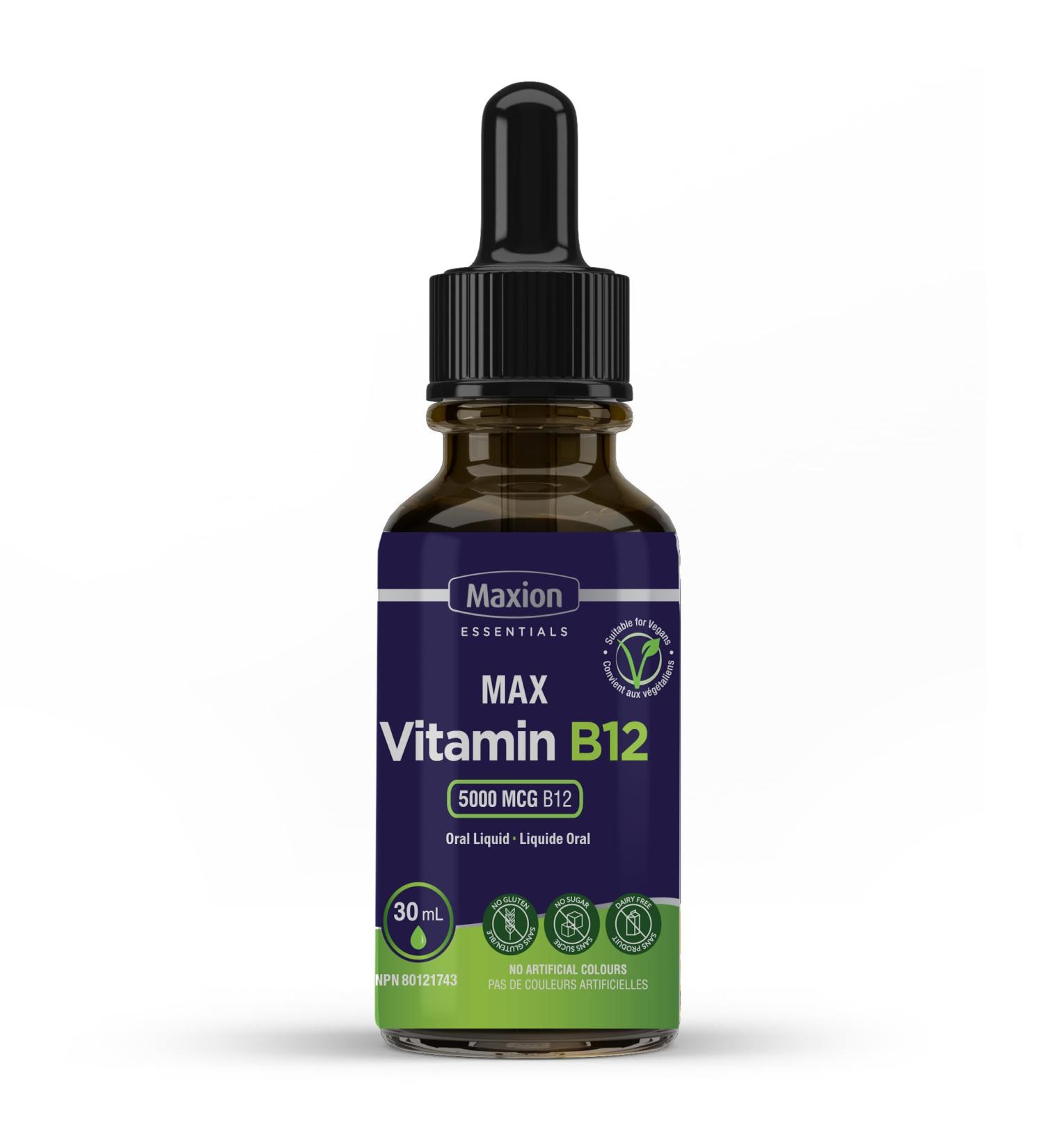 Maxion Vitamin B12 5000 mcg to Help Produce Red Blood Cells and Boost Energy Supports Cognitive Function Improved Memory and the Immune System Cherry Flavour 30ml - Buy Online on GoSupps.com