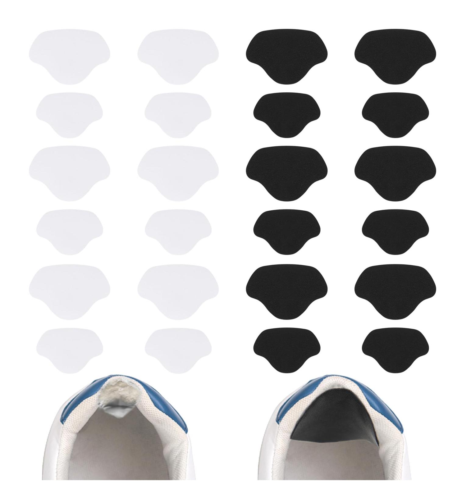 12 Pairs Heel Protection Patches - Self-Adhesive Shoe Heel Cushions for Leather & Sports Shoes (Black & White) - Buy Online on GoSupps.com