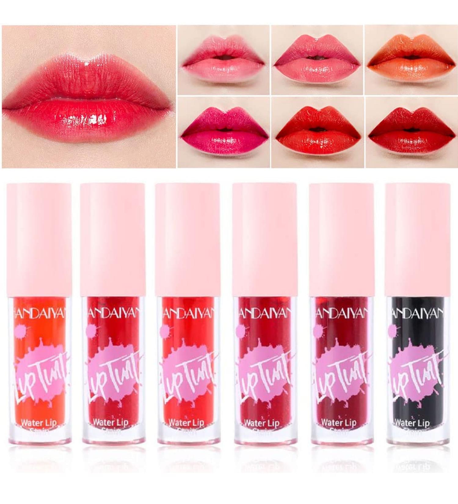 6 Colors Korean Lip Tint Stain Set - Hydrating & Long-Lasting Matte Liquid Lipstick for Lip & Cheek Tint - Non-Fading & High Pigment Vivid Colors - Buy Online on GoSupps.com
