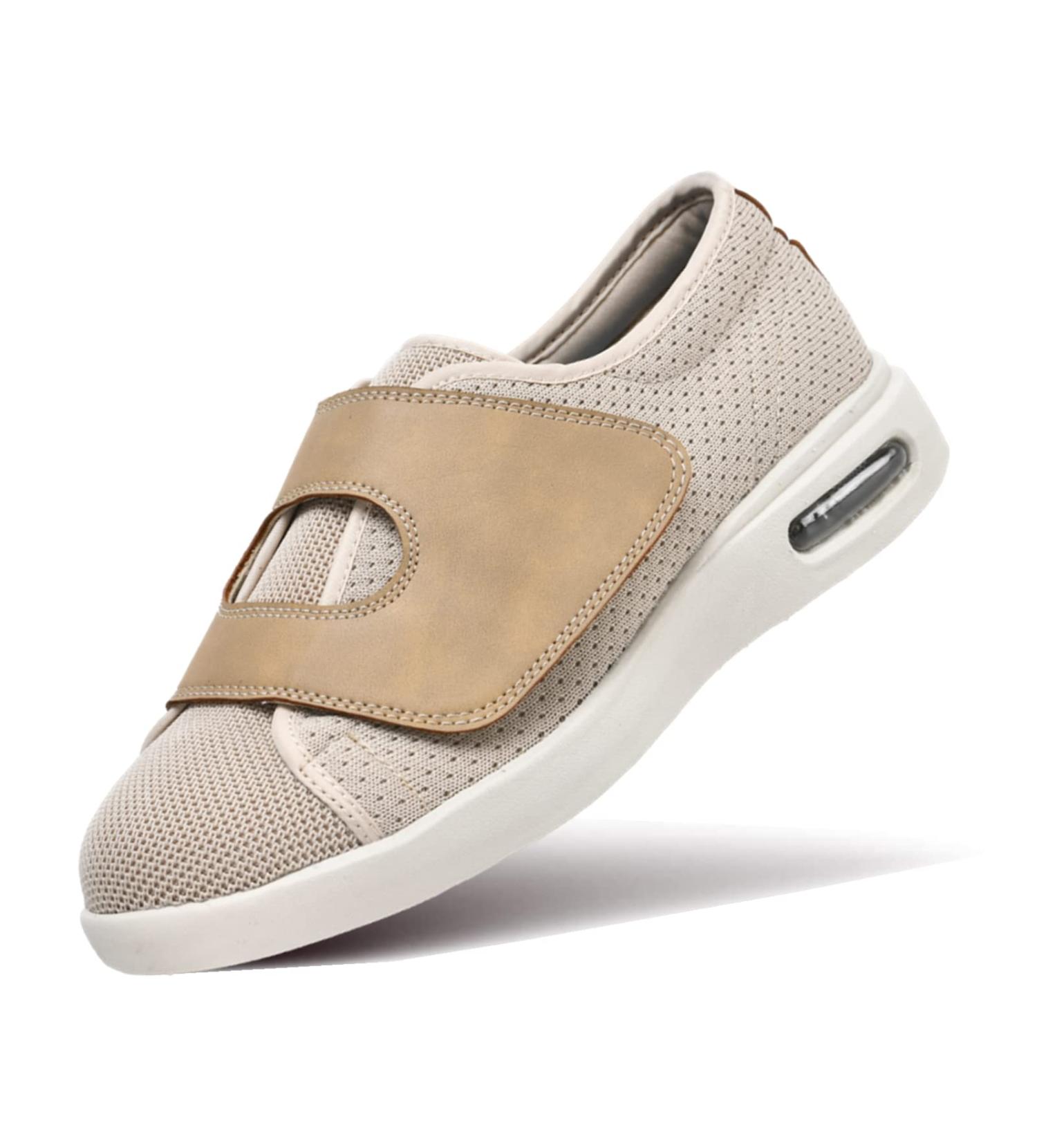ZGDG Men's Diabetic Walking Shoes for Swollen Feet Pain Relief - Wide Width Orthopedic Slip-Ons for Elderly with Diabetes, Arthritis, Bunions - Size 13 Wide Beige - Buy Online on GoSupps.com
