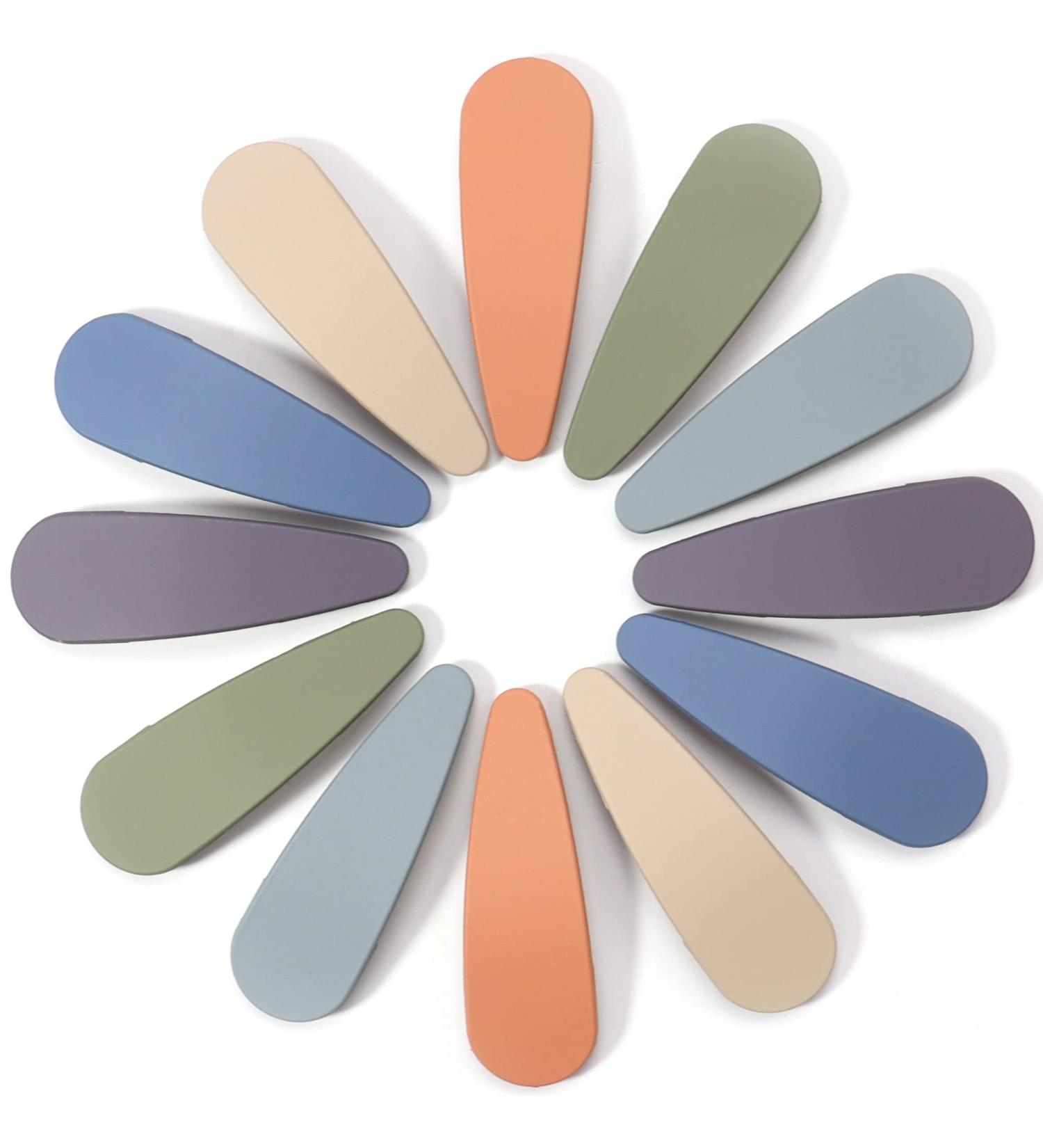 Classic Snap Hair Clips for Women Girls - Set of 12 - 7cm Metal Barrettes - No Slip Hairpins in Cute Candy Colors - Hair Accessories for Thick/Thin Hair - Solid Drop Design - Buy Online on GoSupps.com