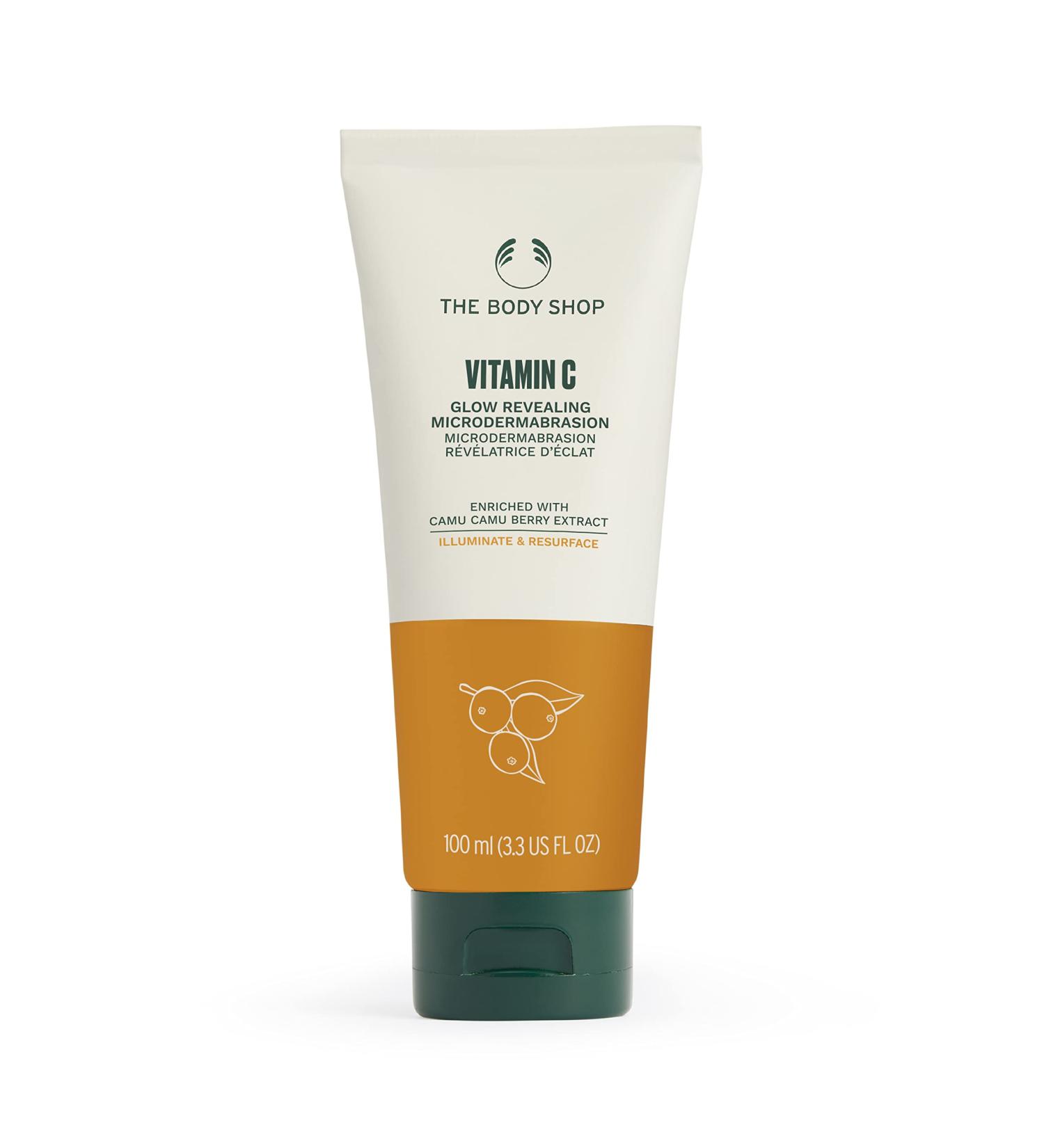 Body Shop Vitamin C Glow Boosting Microdermabrasion Exfoliator 100ml - Vegan Formula for Dull Skin - Buy Online on GoSupps.com