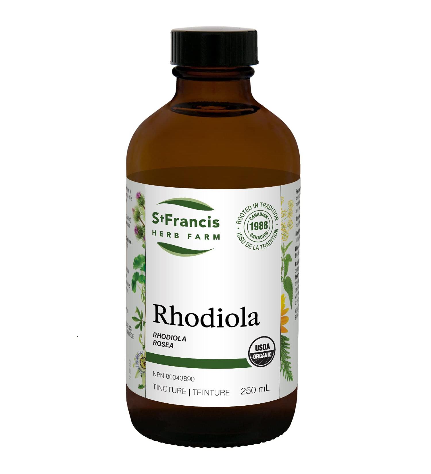 St. Francis Herb Farm Rhodiola Herbal Tincture Liquid | Used as an Adaptogen to Relieve Stress | Relieve Mental Fatigue & Sensation of Weakness | Supports Cognitive Function | Supports Mental Focus & Stamina | Organic | Non-GMO | Vegan | (250ml) - Buy Online on GoSupps.com