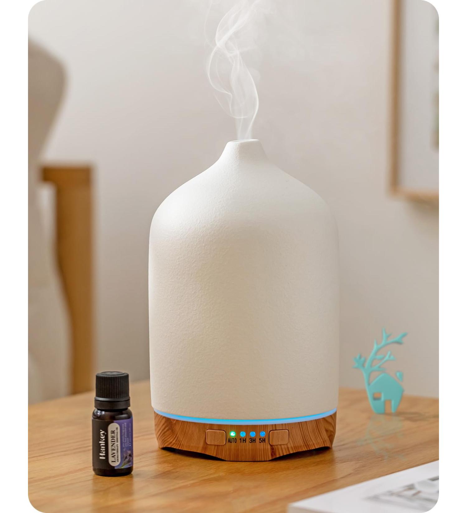 Baffect 250ML Ceramic Aromatherapy Diffuser with Night Light | Electric Room Fragrance & Timer | Perfect Christmas Gift - Buy Online on GoSupps.com