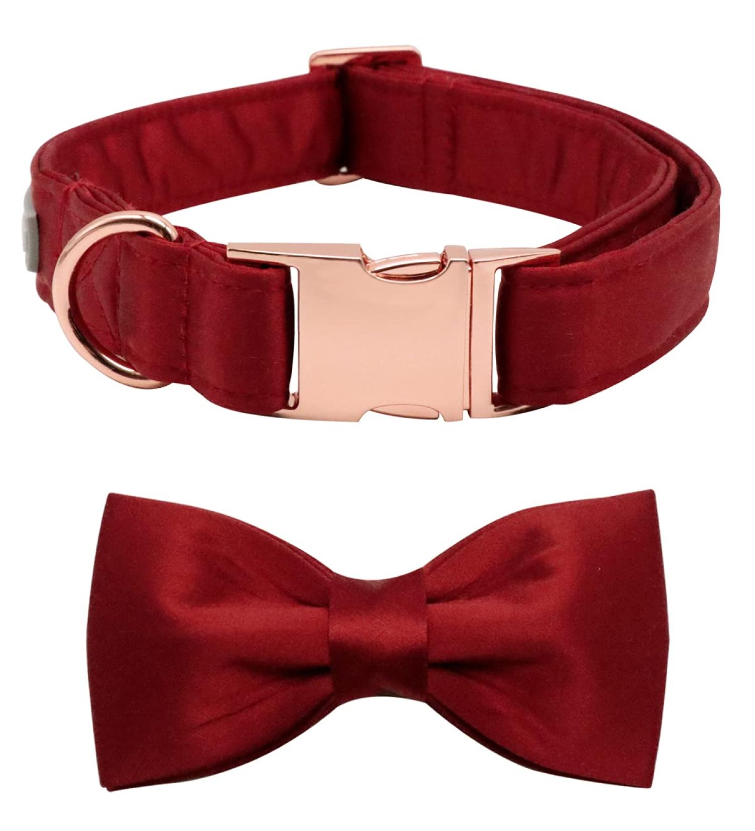 Lionet Paw's Comfortable Silk Christmas Dog Collar with Removable Fly for Medium Dogs - Red Neck 34-55cm | International Shipping Available - Buy Online on GoSupps.com