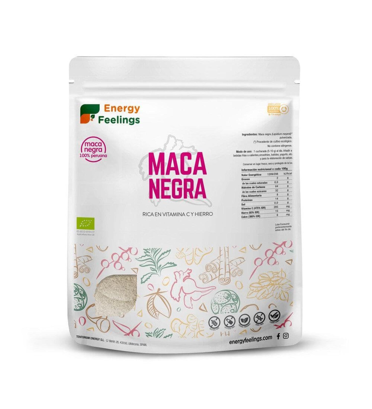  Energy Feelings Eco Black Maca Powder Energy Feelings 200g - Buy Online on GoSupps.com