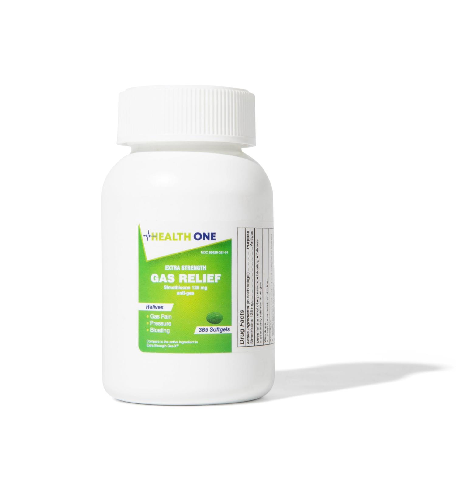 HEALTH ONE Extra Strength Gas Relief 125mg Simethicone 365 Softgels - Buy Online on GoSupps.com
