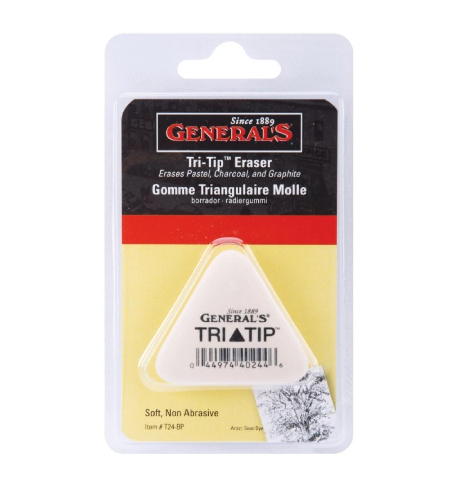 General White Tri-Tip Triangle Eraser