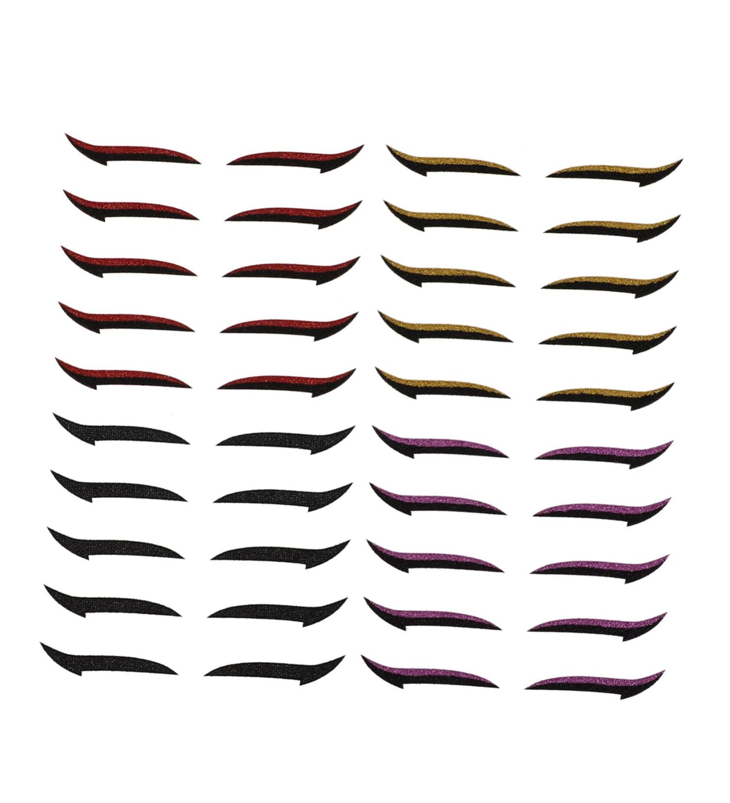 FOMIYES 20 pairs Adhesive Eyeshadow Purple Personalized Fashion Charming Gold Strips Eyelid Black Women 1 count (Pack of 1) Assorted Color - Buy Online on GoSupps.com