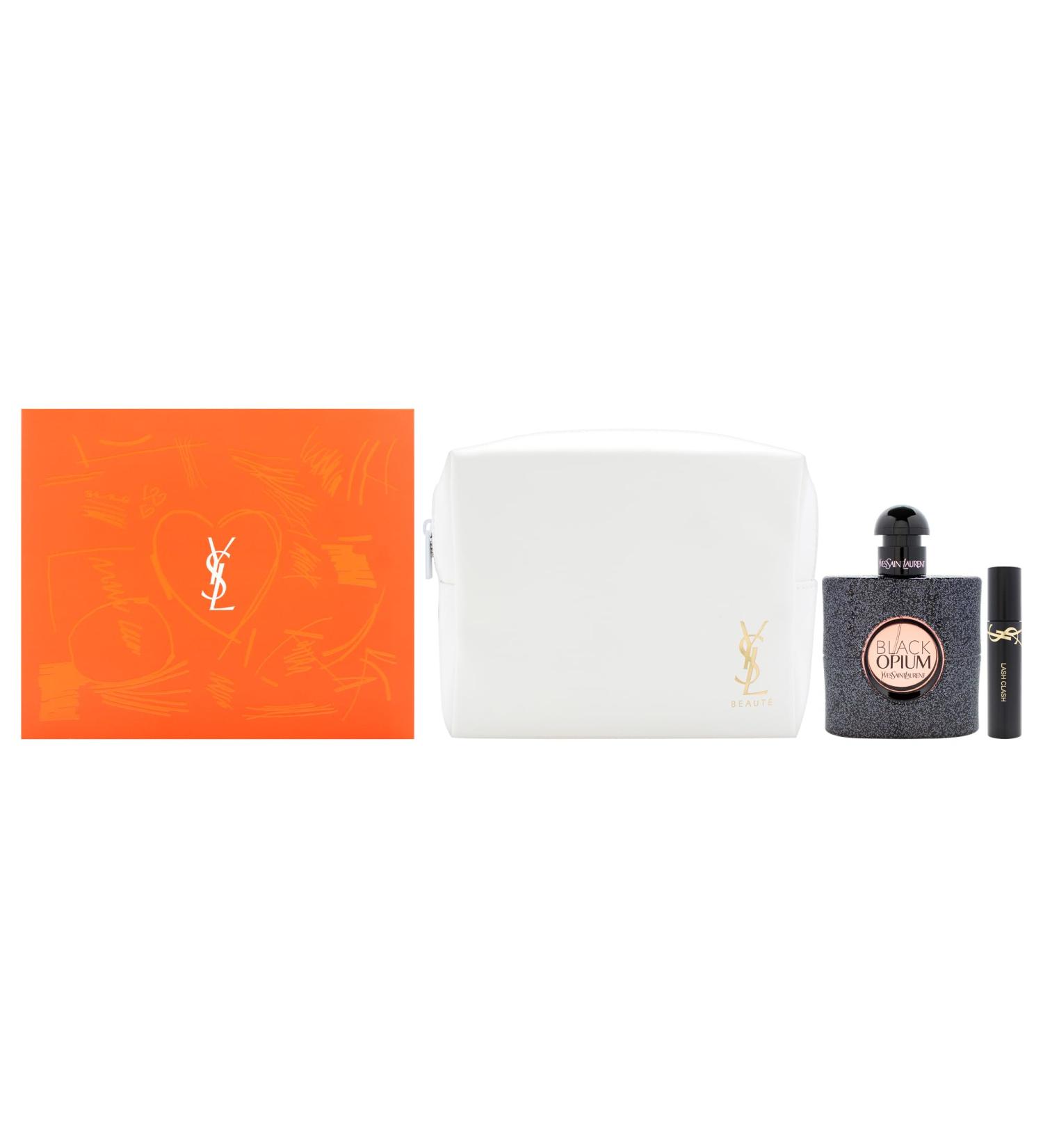 Yves Saint Laurent Black Opium for Women - 3 Pc Gift Set 1.6oz EDP Spray 0.06oz Mascara Lash Clash Pouch - Buy Online on GoSupps.com