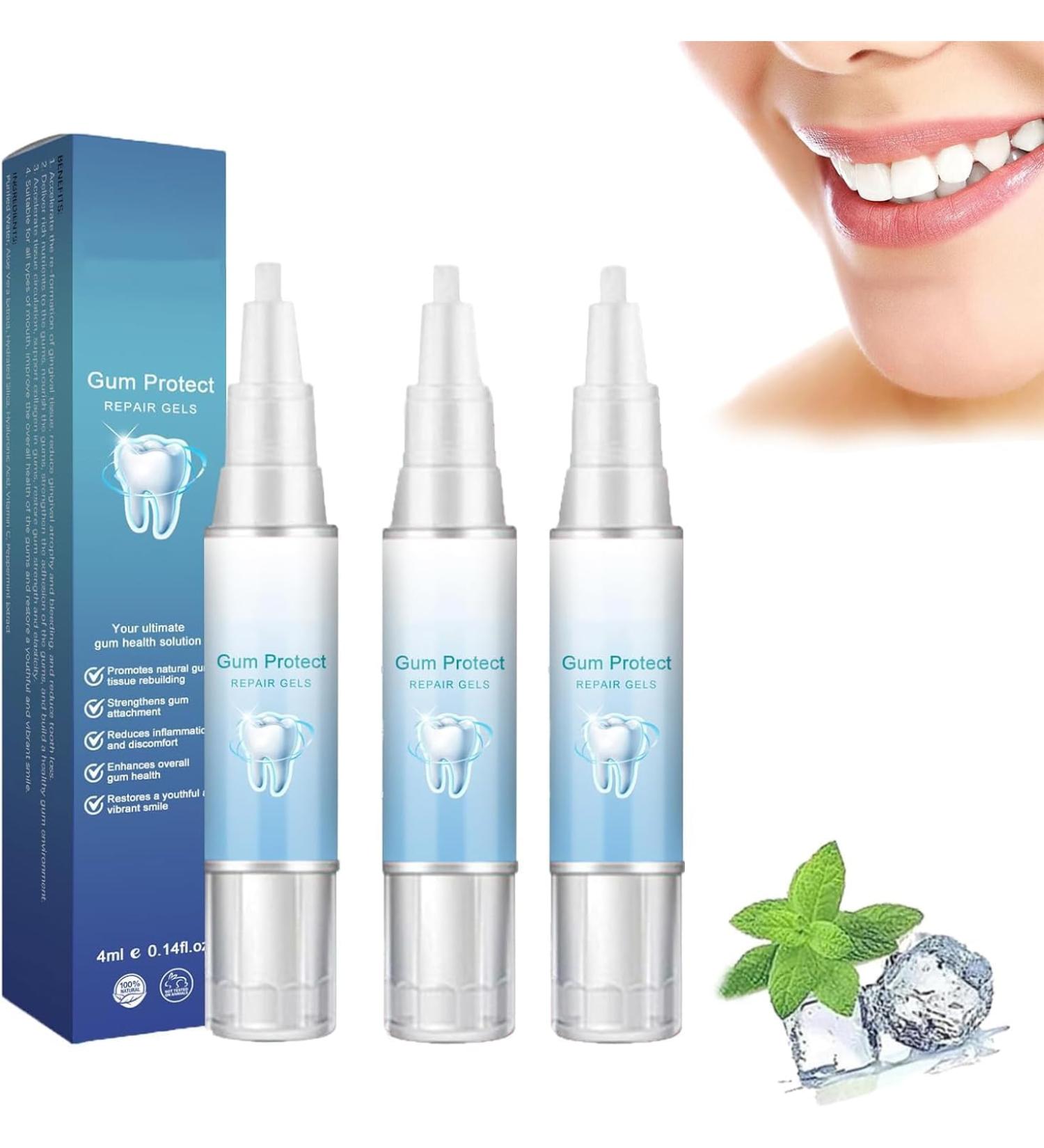 Neslemy Gum Shield Therapy Gel Gum Repair Treatment Gel Dentizen Gum Therapy Gel Teeth Whitening Essence Pen Deeply Cleaning Gums Enhances Overall Gum Health (3pcs) - Buy Online on GoSupps.com