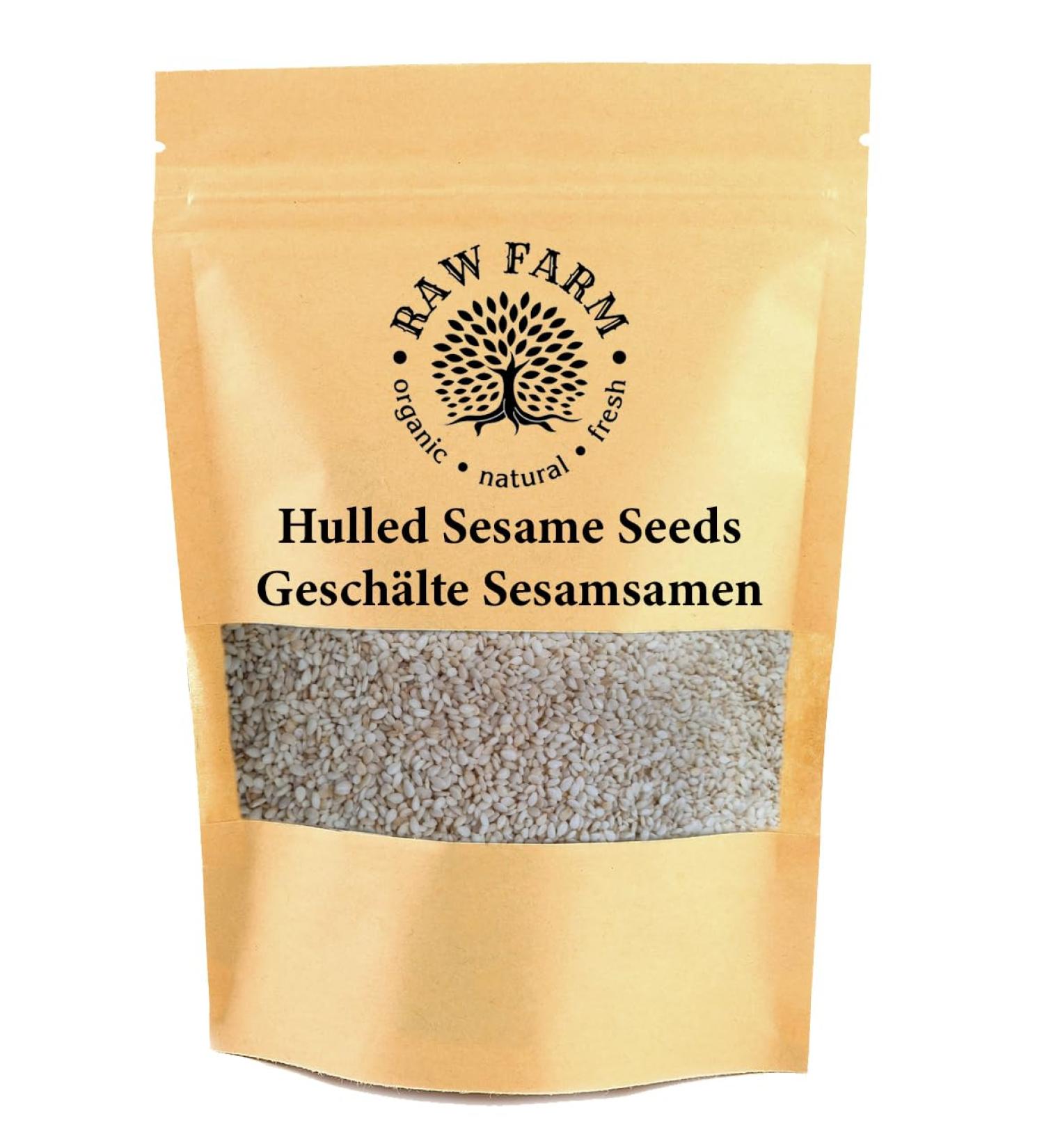 1 kg Raw White Hulled Sesame Seeds Free from Gluten and SOYA. for Human consuption only. - Buy Online on GoSupps.com