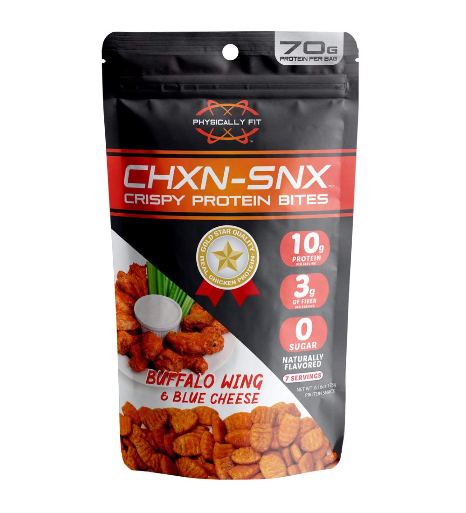 Barn Dad Nutrition CHXNSNX Crispy Protein Bites - Buffalo Wing Blue Cheese | 70g Protein | 6.16oz Bag - Buy Online on GoSupps.com