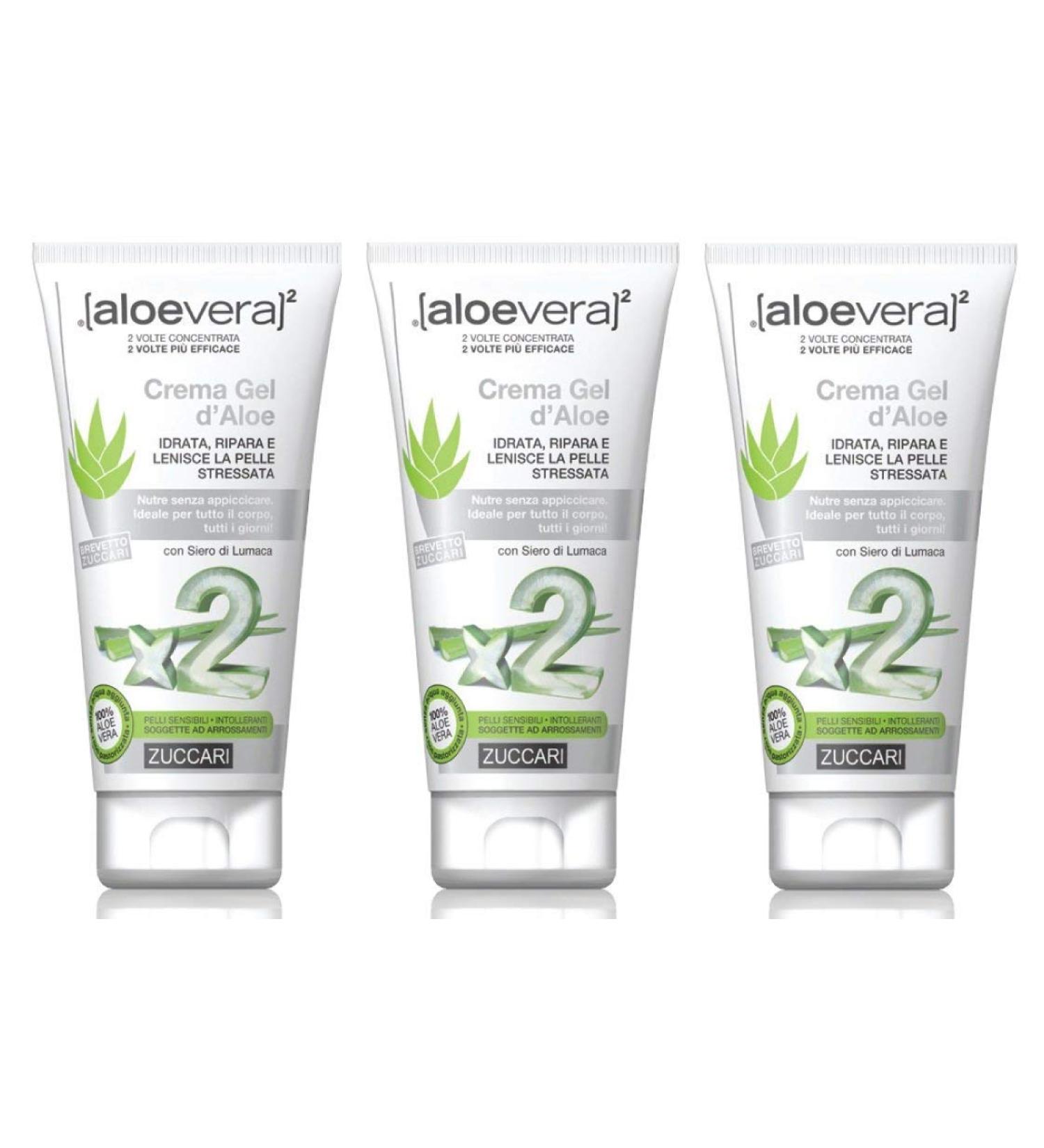 ZUCCARI ZUCCARI ALOEVERA2 Aloe Gel Cream + Snail Serum - 3 Packs of 150 ml