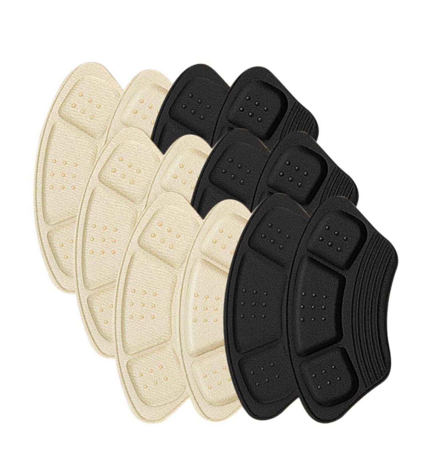 iPlusmile 6 Pairs Heel Pads - Anti-Slip Cushions for Loose Shoes | Self-Adhesive Foot Care Protectors in Beige & Black - Buy Online on GoSupps.com