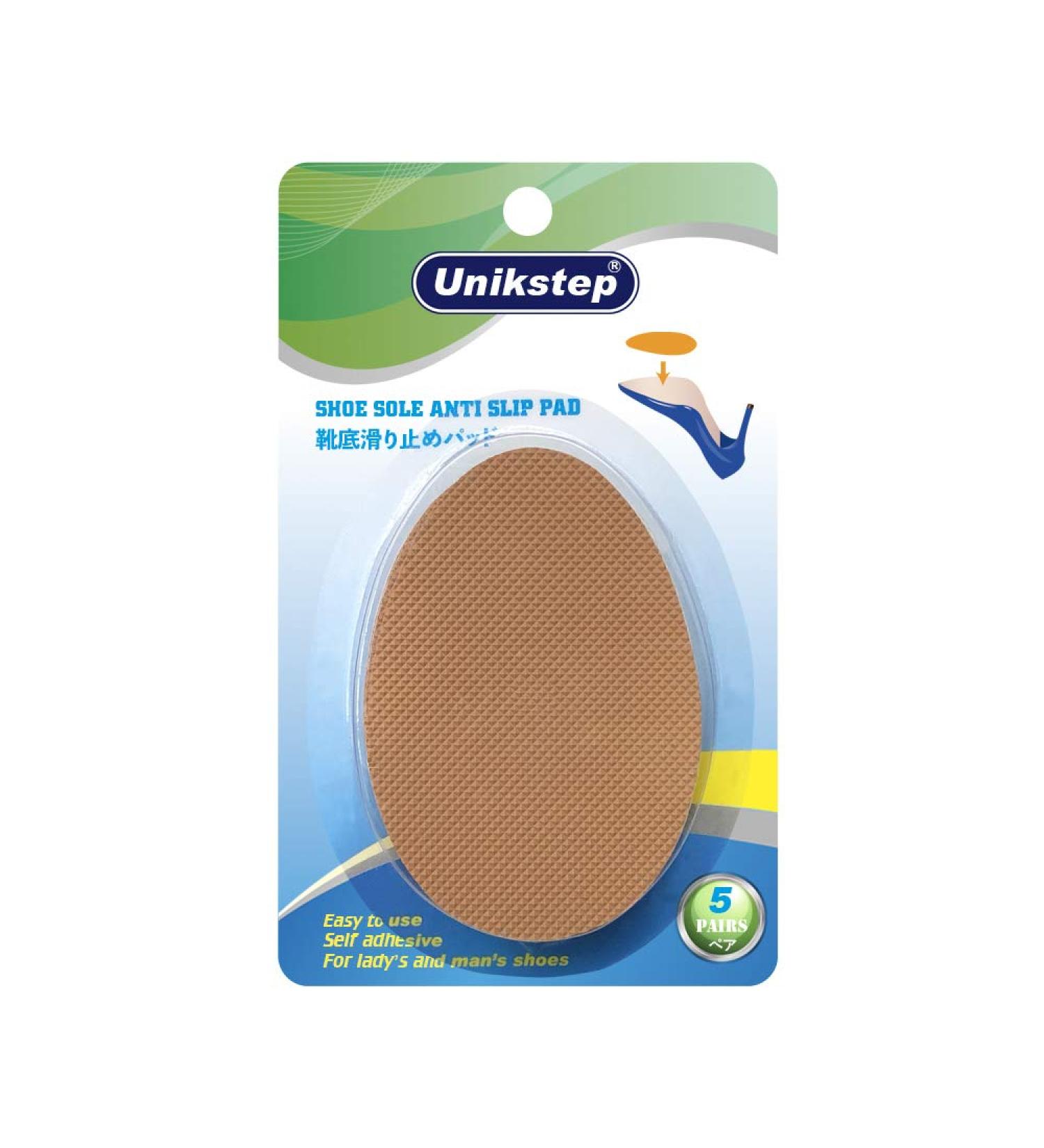Unikstep 5 Pairs Shoe Sole Anti Slip Grips - Khaki | Non Skid Rubber Pads for Noise Reduction & Protection - Buy Online on GoSupps.com