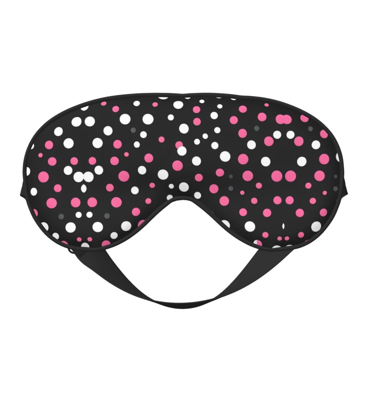 SSIMOO Black Polka Dots Soft Sleep Eye Mask | Breathable Travel Eye Patch for Women | Perfect for Relaxation - Buy Online on GoSupps.com