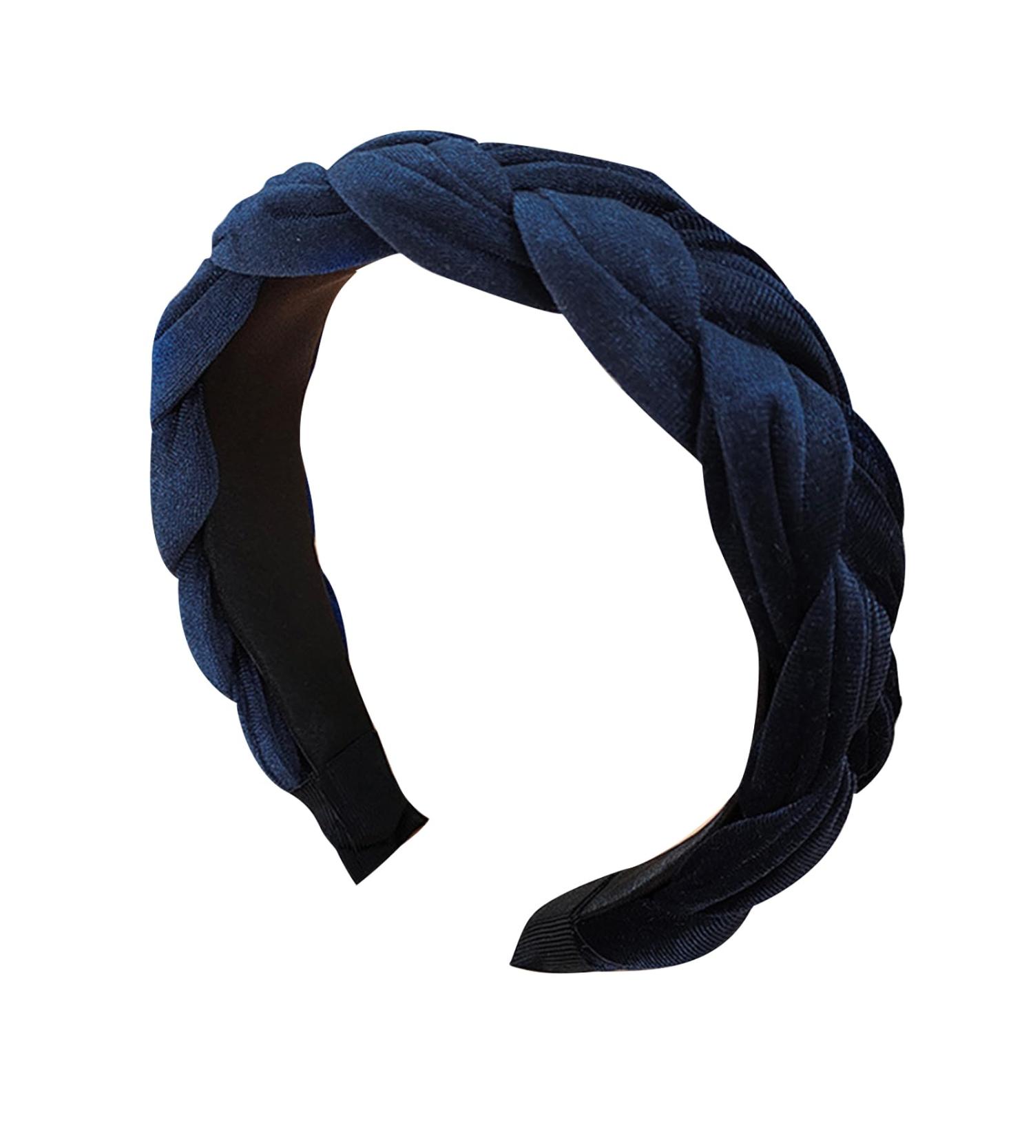 amangul Headbands for Women Braided Headband Fashion Hairband Slip Hair Accessories Stretchy Headpiece Headwear(Navy Blue) - Buy Online on GoSupps.com
