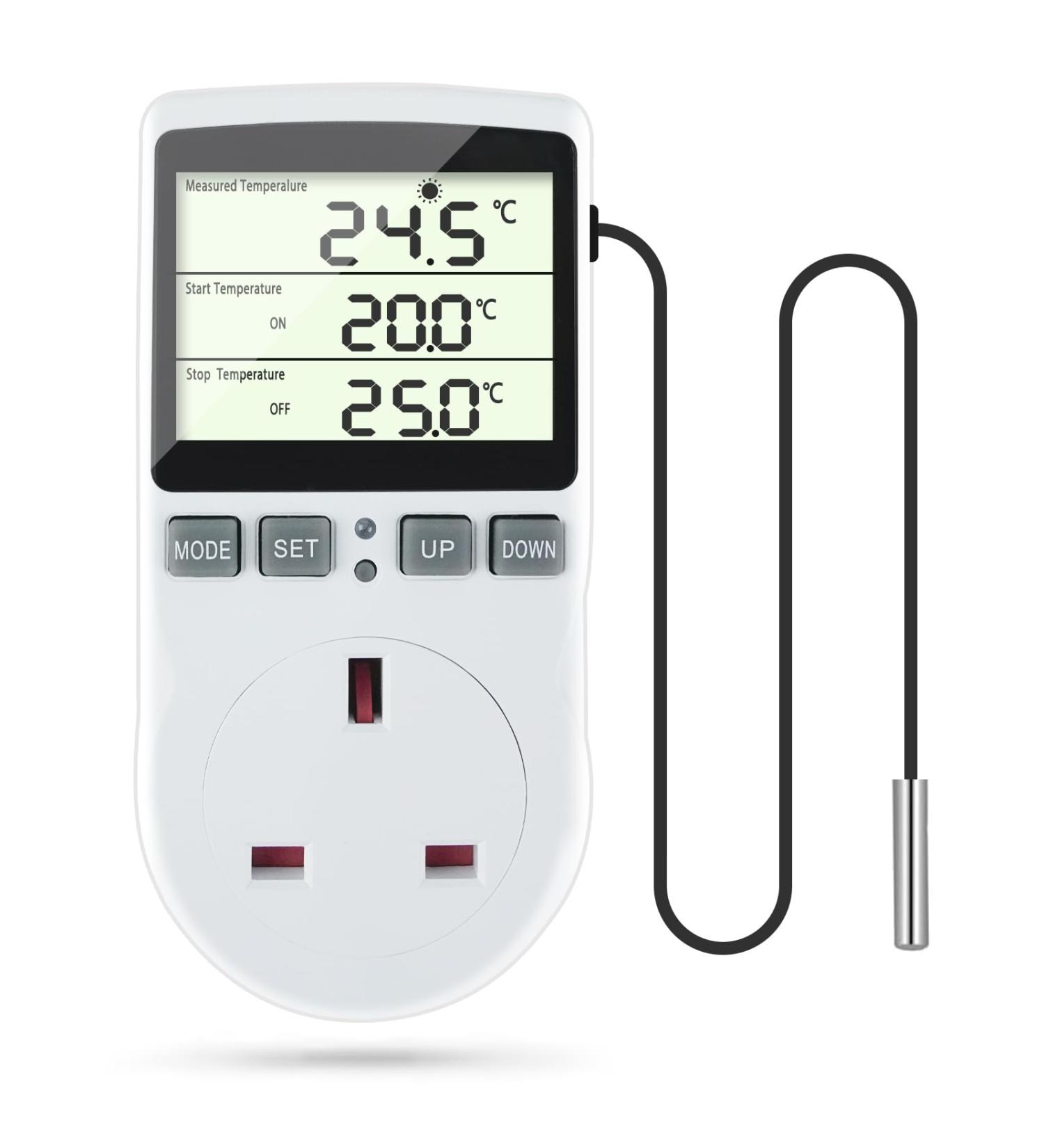 Doright Digital Temperature Controller LCD Screen Thermostat UK Plug - Ideal for Greenhouse, Farm, Terrarium, Reptile - 250V/13A - Buy Online on GoSupps.com