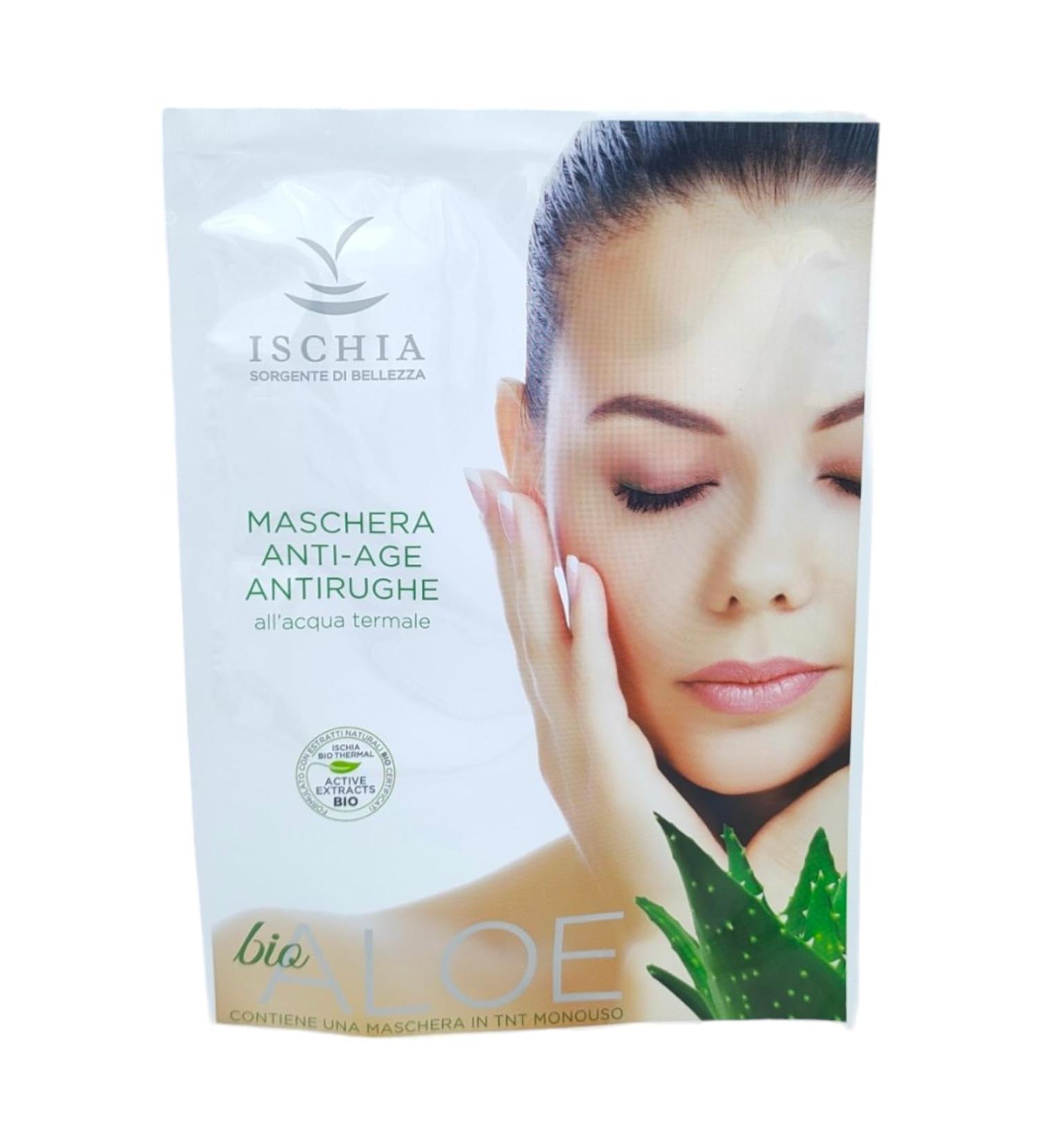 Ischia Sorgente di Bellezza ISB - Disposable anti-rust mask with Aloe Bio 25ml containing Aloe Vera and thermal water from the island of Ischia