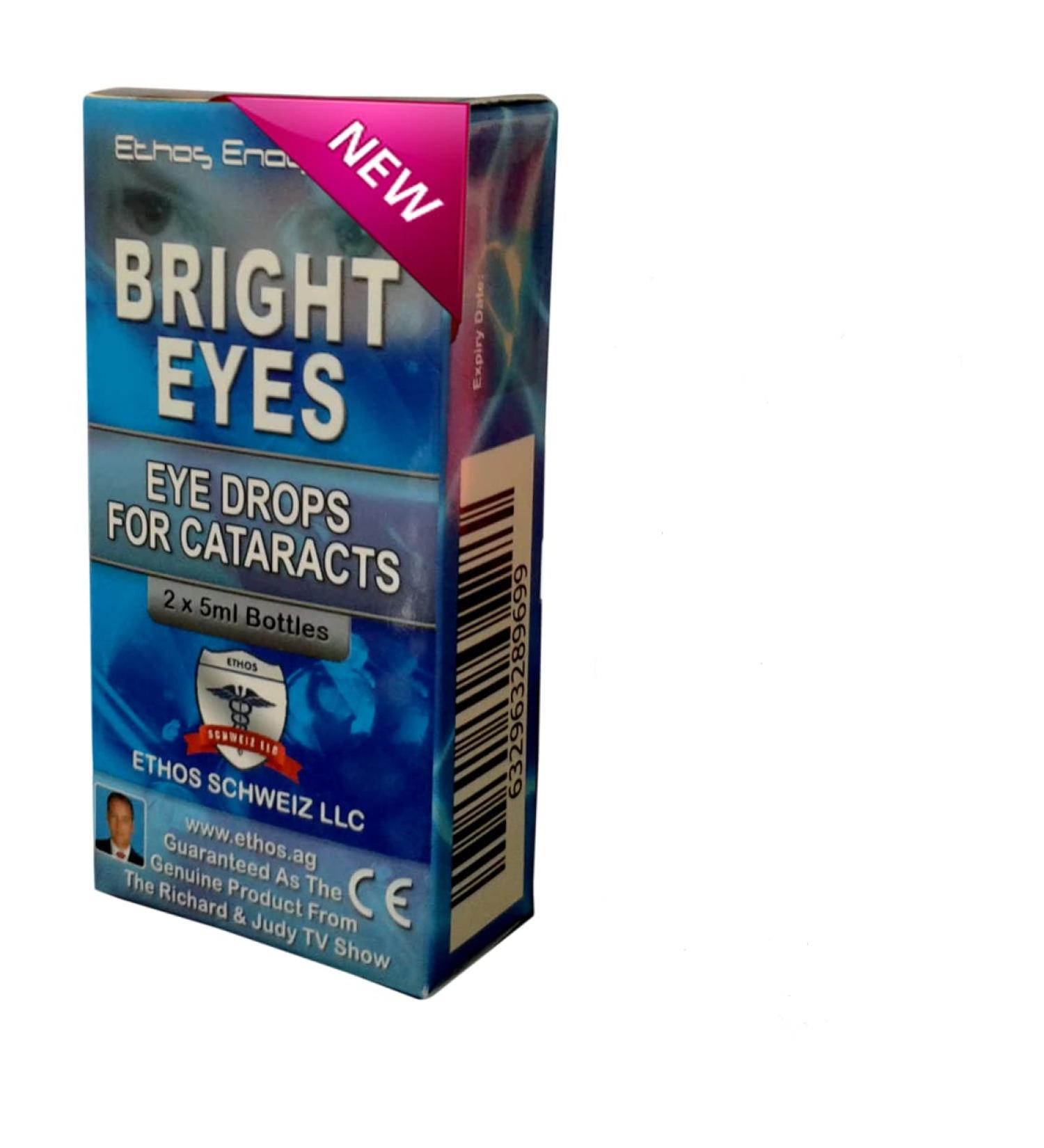 Ethos Bright Eyes Carnosine NAC Eye Drops - 2 x 5ml Bottles | UK TV Featured | Effective NAC Carnosine Formula - Buy Online on GoSupps.com