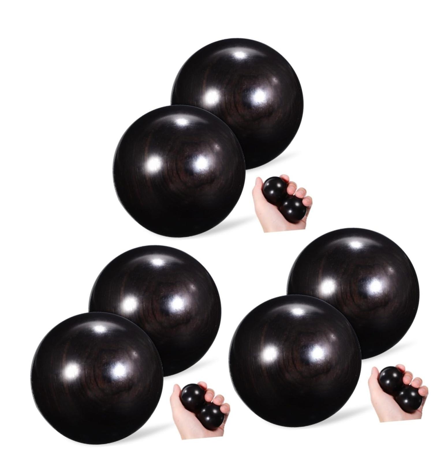 Shop LALAFINA 6 STK Hand Massager Tools | Wooden Massage Balls for Hand Exercises | Premium Quality Chinese Handballs - Buy Online on GoSupps.com