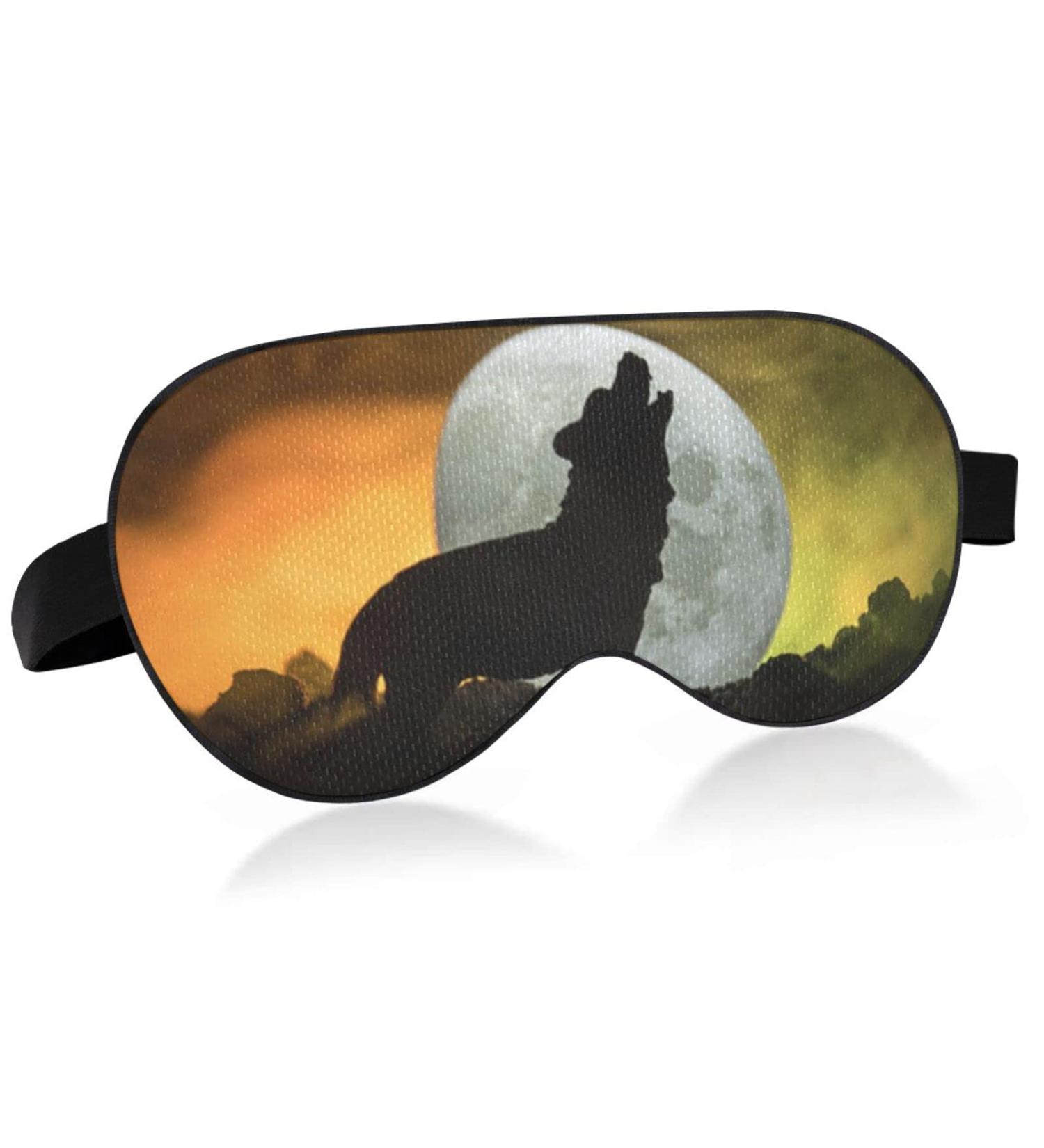 Unisex Howling Wolf Full Moon Sleep Eye Mask - Comfortable Night Shade Cover - Buy Online on GoSupps.com