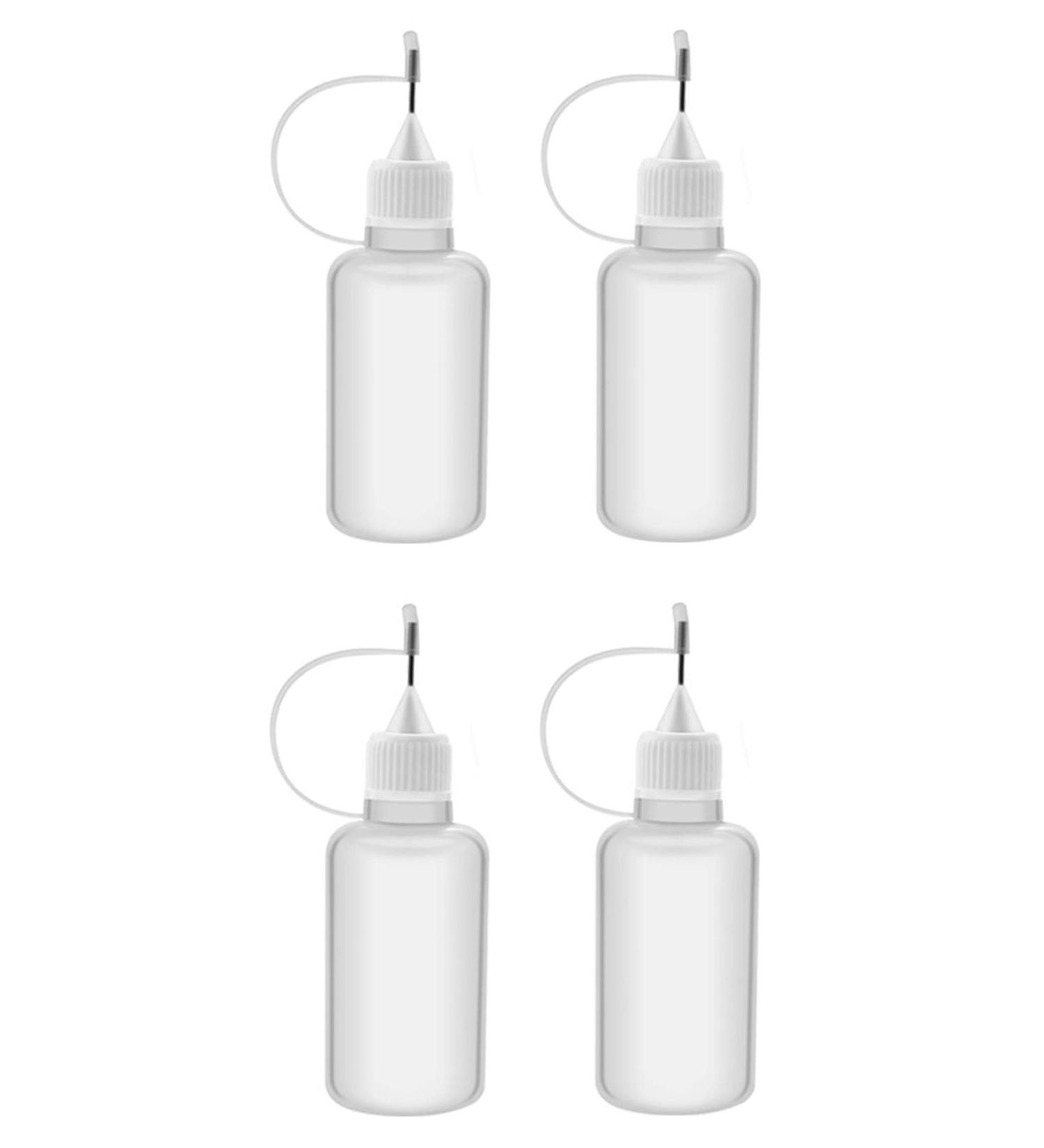 Txibi 1 Ounce/30 ml Precision Applicator Bottle with Tip Needle Tip Quilling Glue Liquid Applicator Bottle for DIY Paper Craft (4PCS)