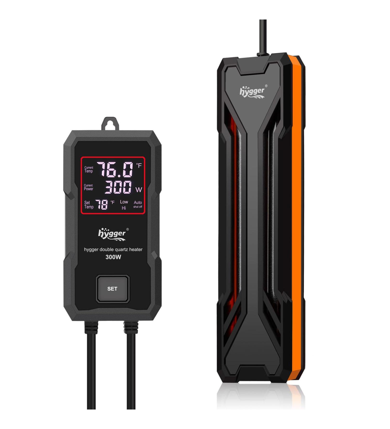 Hygger 300W Submersible Aquarium Heater - Digital LED Controller & Overheating Protection for 150-300L Fish Tanks - International Shipping Available - Buy Online on GoSupps.com