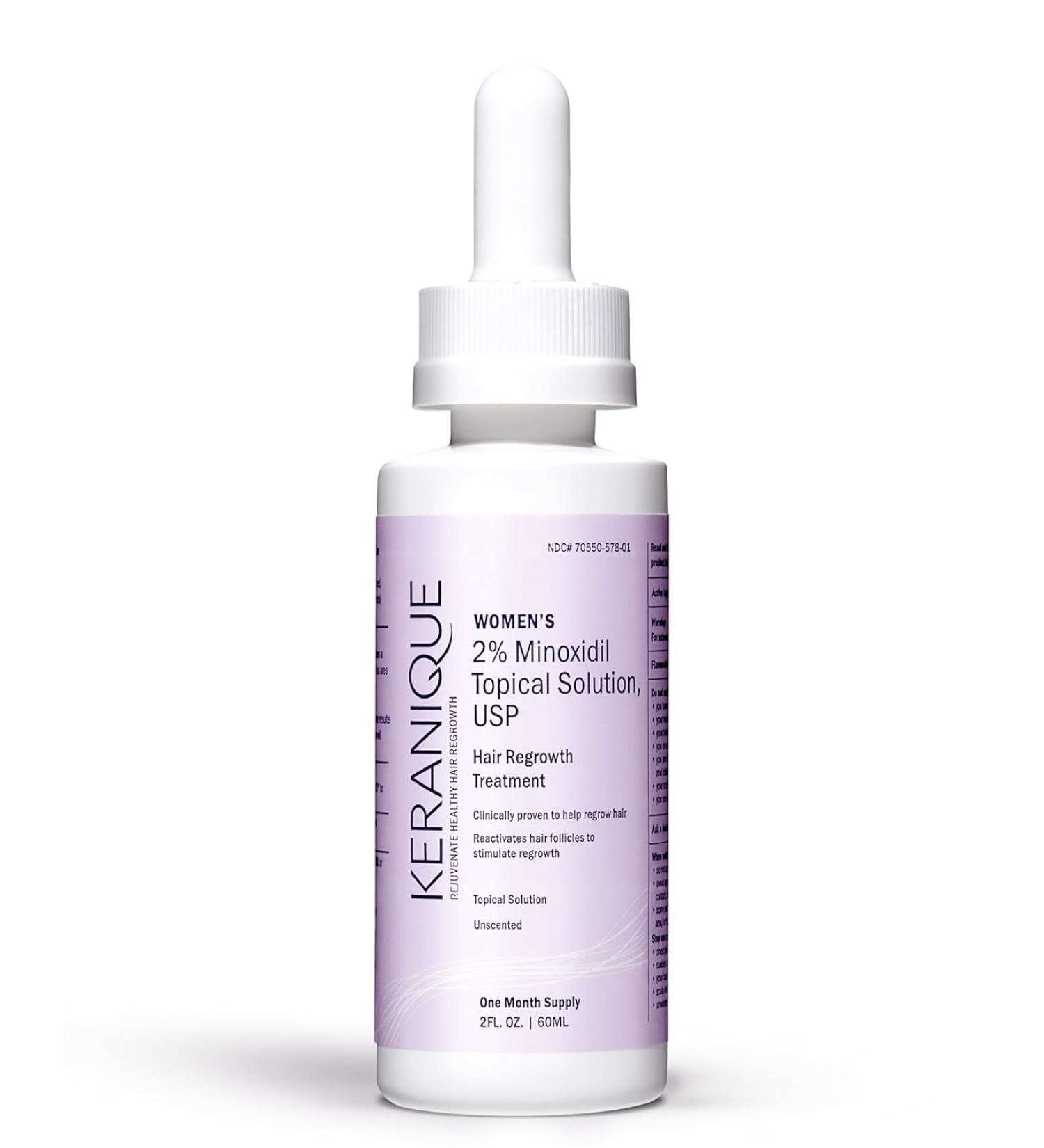 Keranique Minoxidil Hair Regrowth Tonic Treatment - 2% Minoxidil - Regrow Thicker Hair - Revitalizes Hair Follicles - 2 Fl. Oz - 30 Day Supply - Buy Online on GoSupps.com