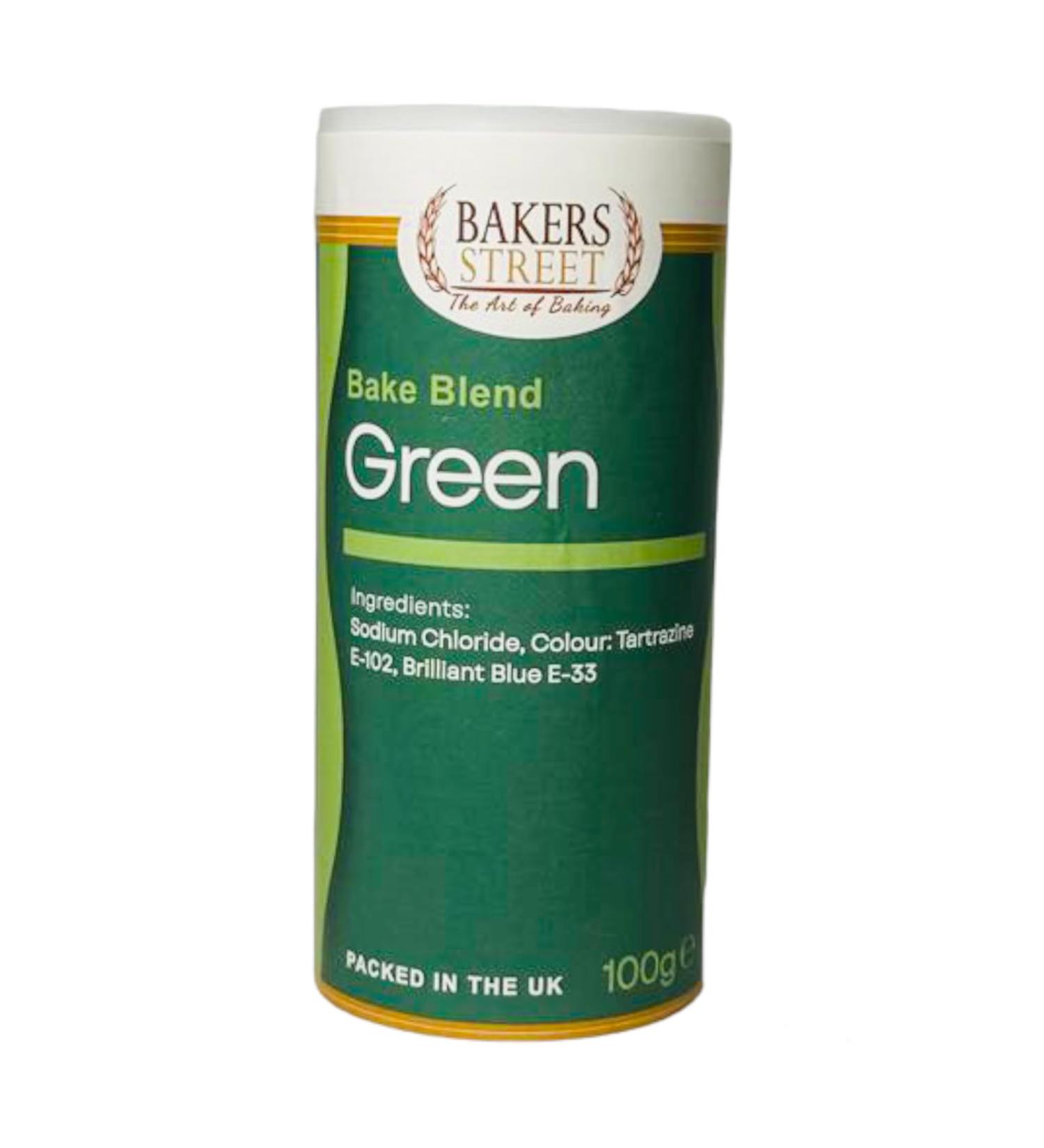 Bakers Street | Green Food Colour Powder 100g | Use on Cake Surfaces Decorations or Colour Sugarpaste Fondant Icing Chocolate Buttercream Royal Icing Macarons and More - Buy Online on GoSupps.com