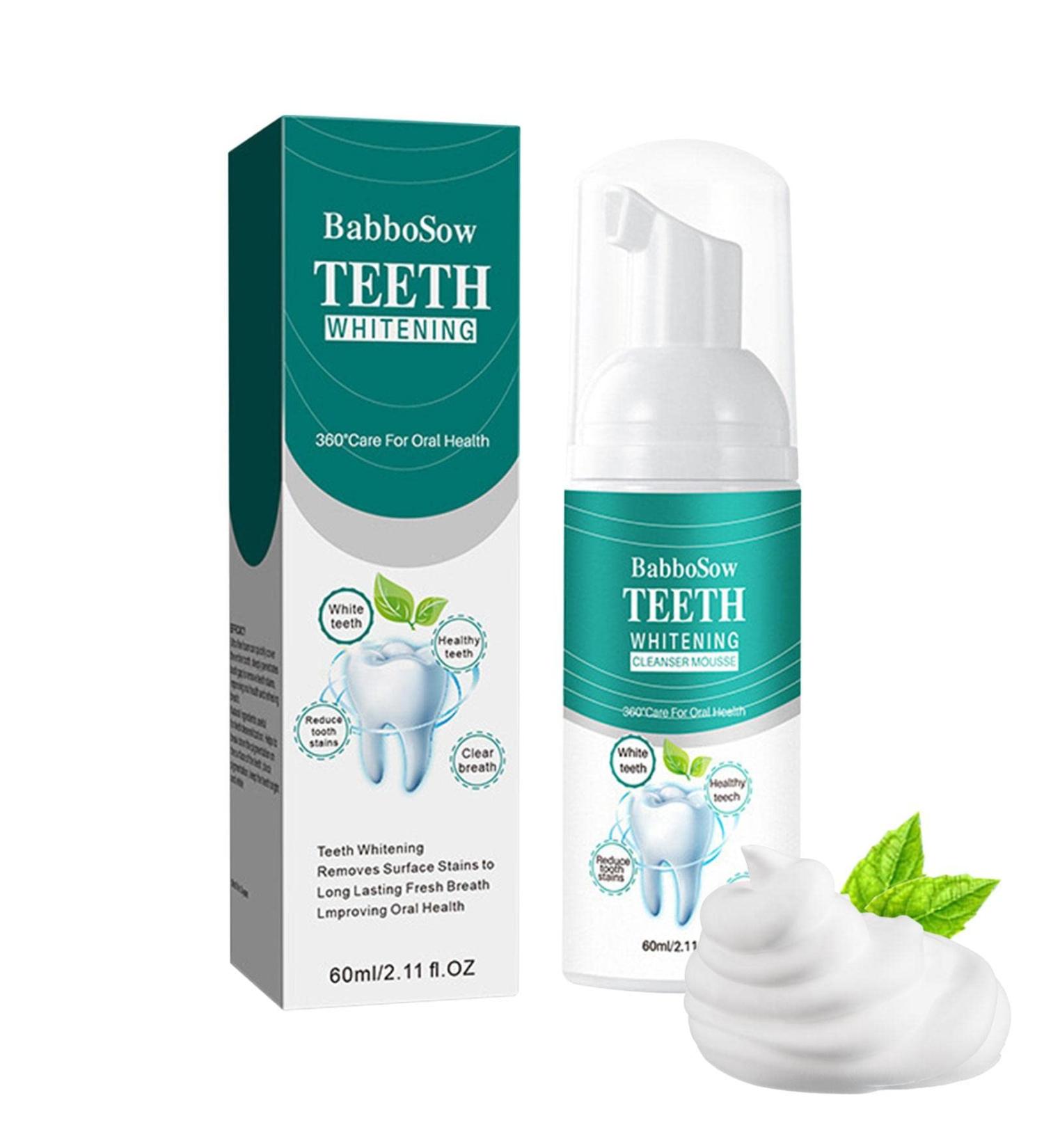 White Teeth Mousse - Intensive Stain Removal Tooth Foam | 60ml Easy-To-Use Whitening Solution - Buy Online on GoSupps.com