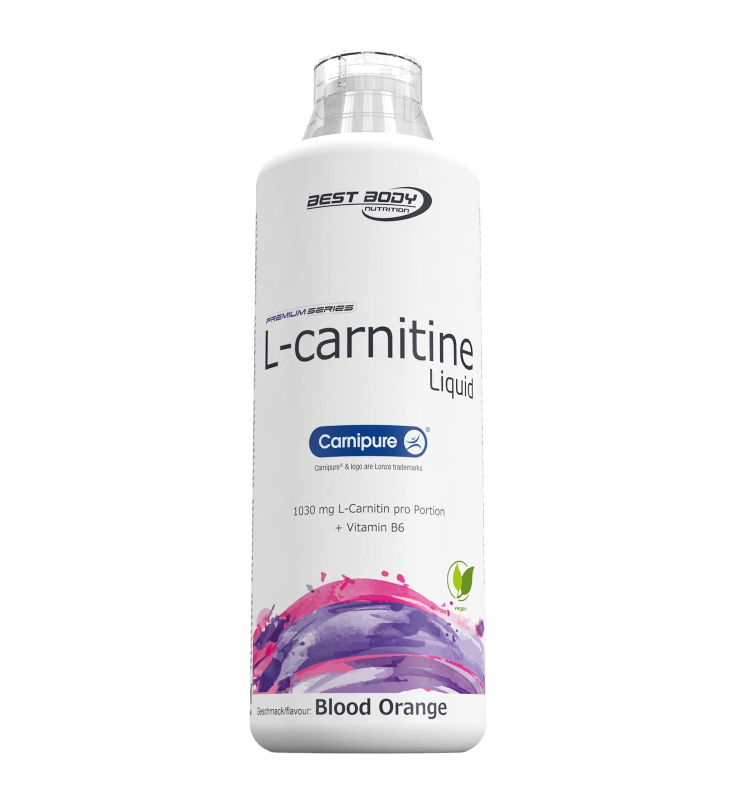 Best Body Nutrition L-Carnitine Liquid 1000ml - Carnipure & Vitamin B6 - Blood Orange Flavor - Boost Energy & Fat Loss - Buy Online on GoSupps.com