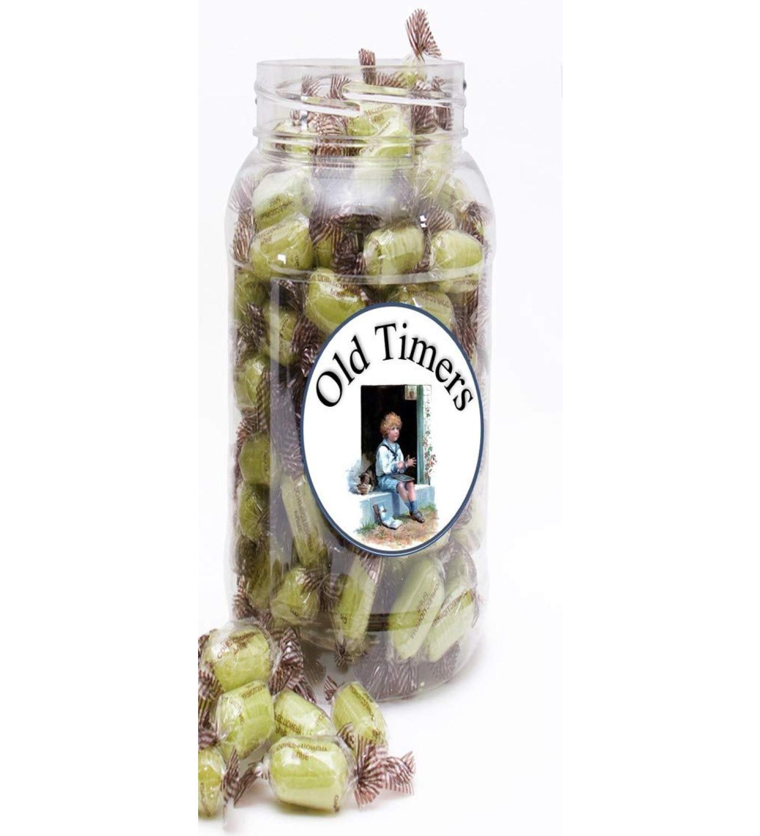 Old Timers Traditional Chocolate Limes by Stockley's in Reusable Victorian Style Sweet Jar 970 millilitres 600 grams - Buy Online on GoSupps.com