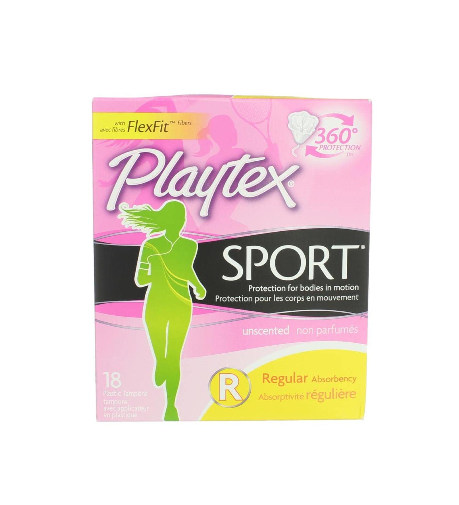 Playtex Sport Regular Unscented Tampons - Pack of 18 - Buy Online on GoSupps.com