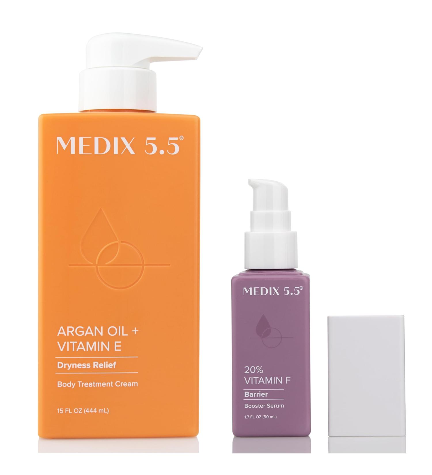 Medix 5.5 Argan Oil Anti-Aging Cream + 20% Vitamin F Anti-Aging Booster Serum Set - Buy Online on GoSupps.com