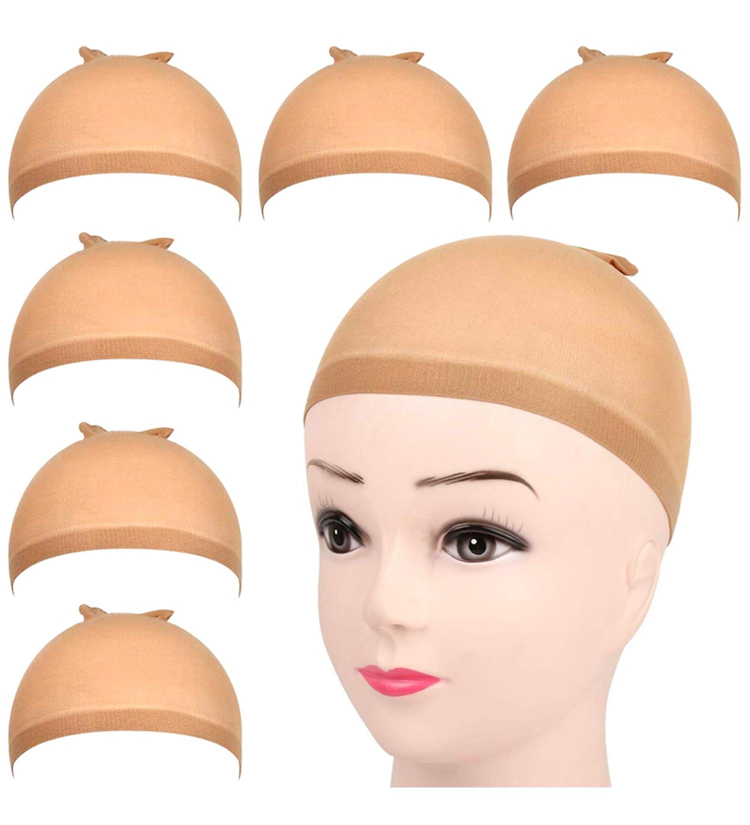 6 Pcs Light Brown Stretchy Nylon Wig Caps for Women, Girls, Kids - FANDAMEI - Buy Online on GoSupps.com
