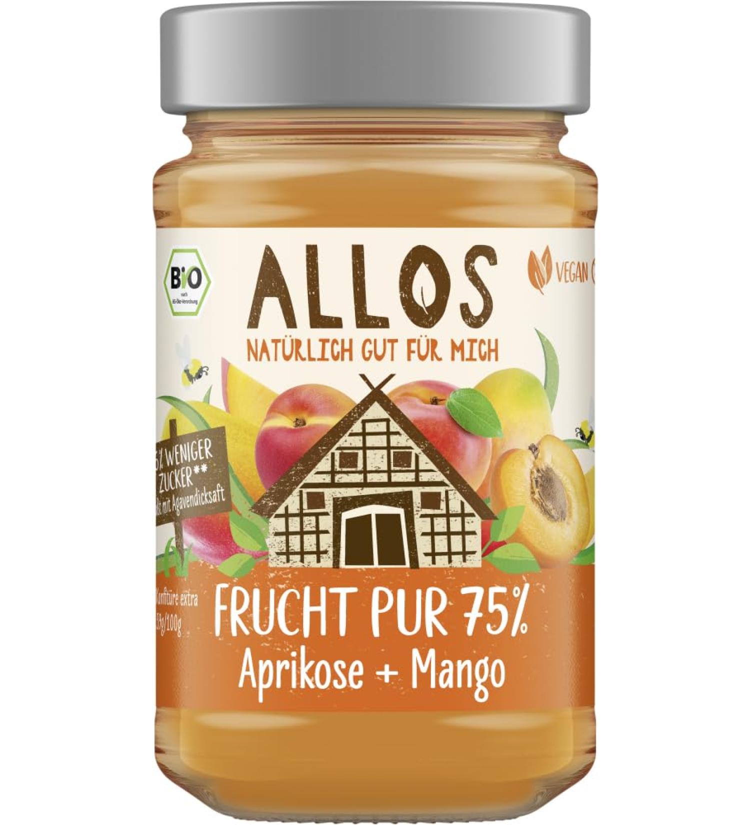 Allos Allos Organic Pure Fruit 75% Marilla Mango (6 x 250 g)