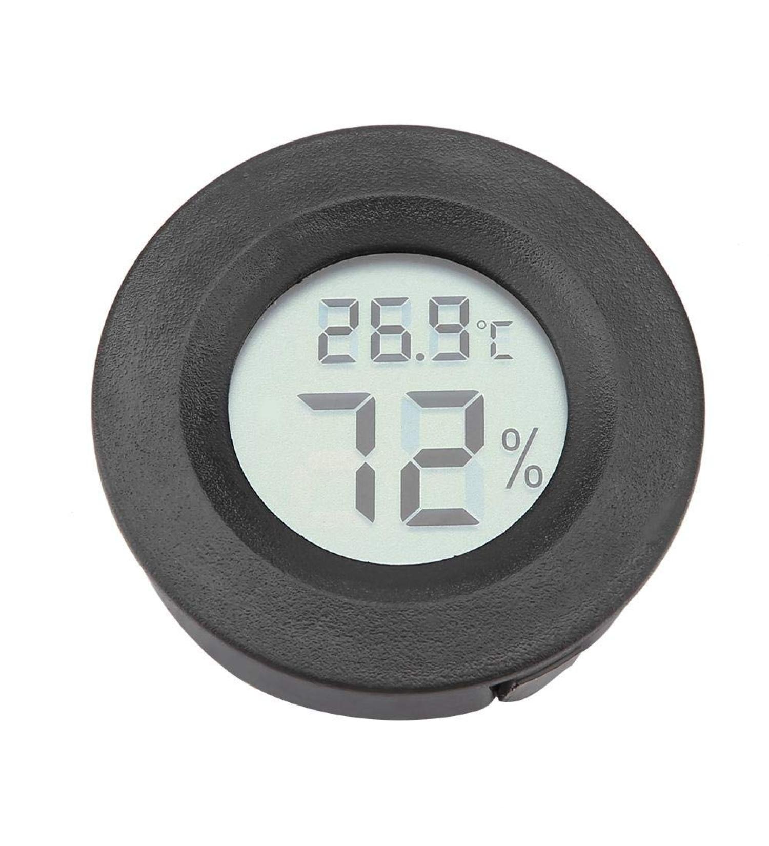 Mini Digital Hygrometer Thermometer | Indoor Humidity Temperature Monitor with Large LCD Display and Backlight for Reptile - Black - Buy Online on GoSupps.com