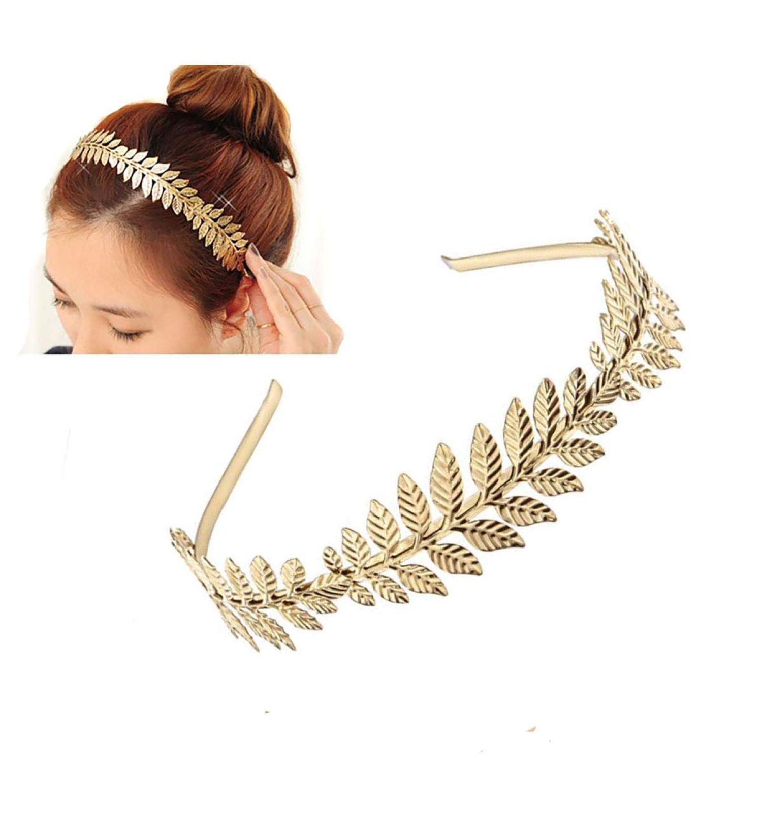 Women Lady Girls Greek Roman Laurel Leaf Hair Hoop HeadBand Bridal Hair Crown Headdress Metal Leaf Branch French Hair Bands Hair Accessories (Gold - A#) - Buy Online on GoSupps.com