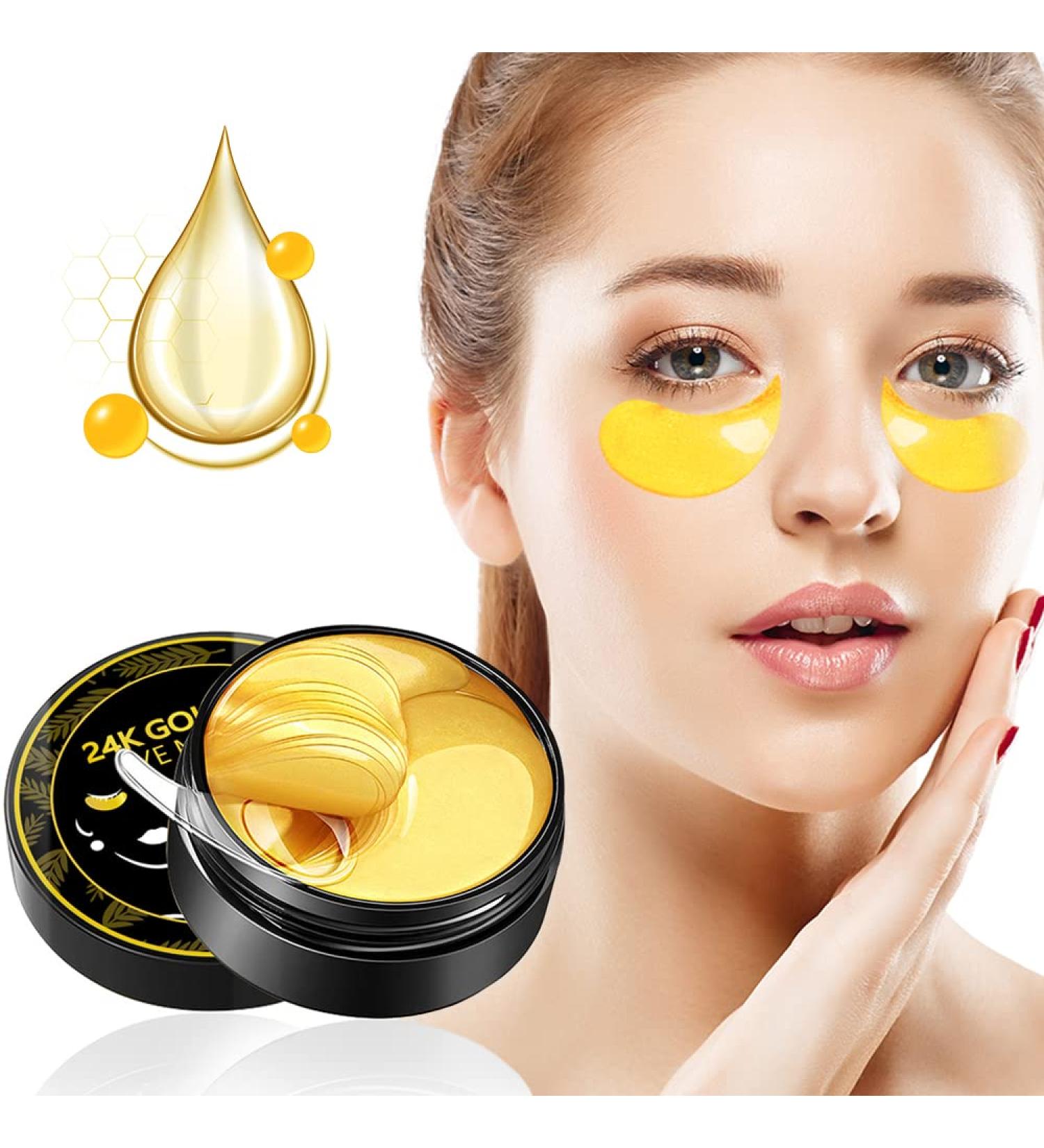 OUOYYO 24K Golden Eye Mask (60 PCS) - Collagen Eye Patches for Dark Circles, Wrinkles, & Puffy Eyes - Face Care Beauty - Buy Online on GoSupps.com