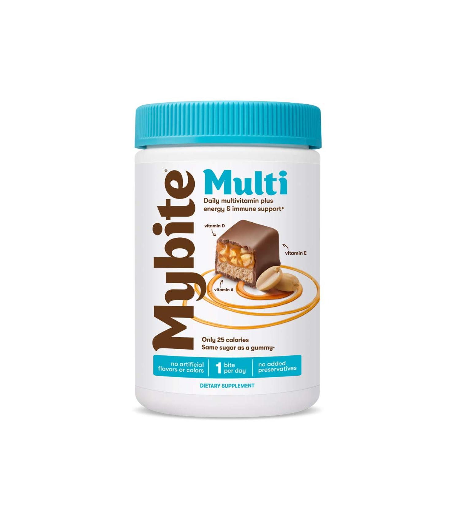XPIWHTOW Mybite Chocolate Multivitamin - Immune Support for Whole Family | 30 Bites, Vitamins A, B6, B12, C, D, E, Folate - Buy Online on GoSupps.com