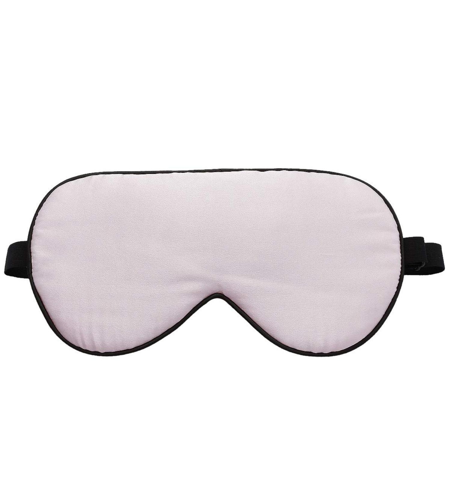 Moonsix Mulberry Silk Eye Mask - Adjustable Super Smooth Light Pink Blindfold for Travel, Sleep, Meditation - Buy Online on GoSupps.com