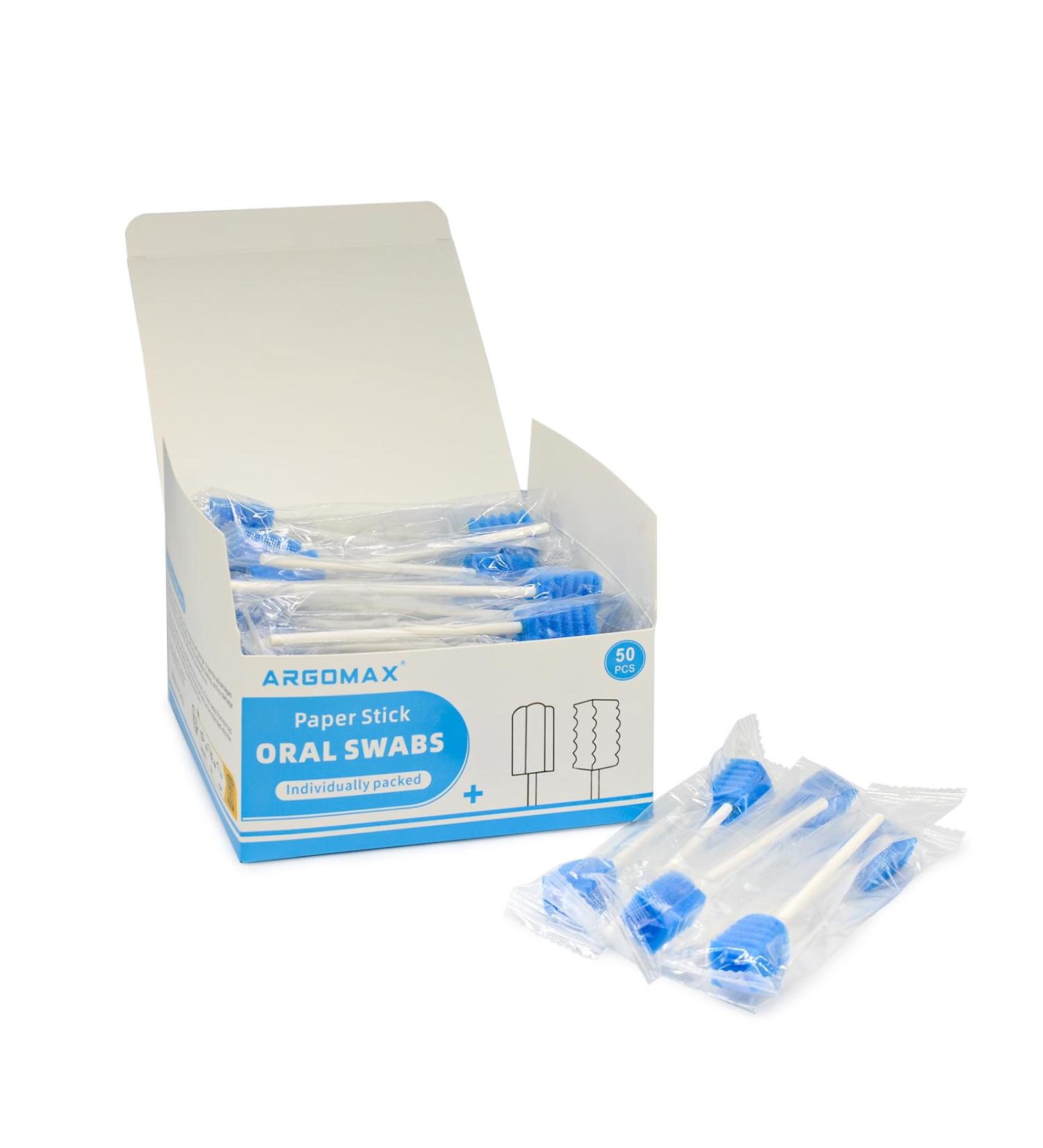 Argomax Oral Sponges Swab - 50 pcs Blue Mouth Care Foam for Swimming & Oral Hygiene - Buy Online on GoSupps.com