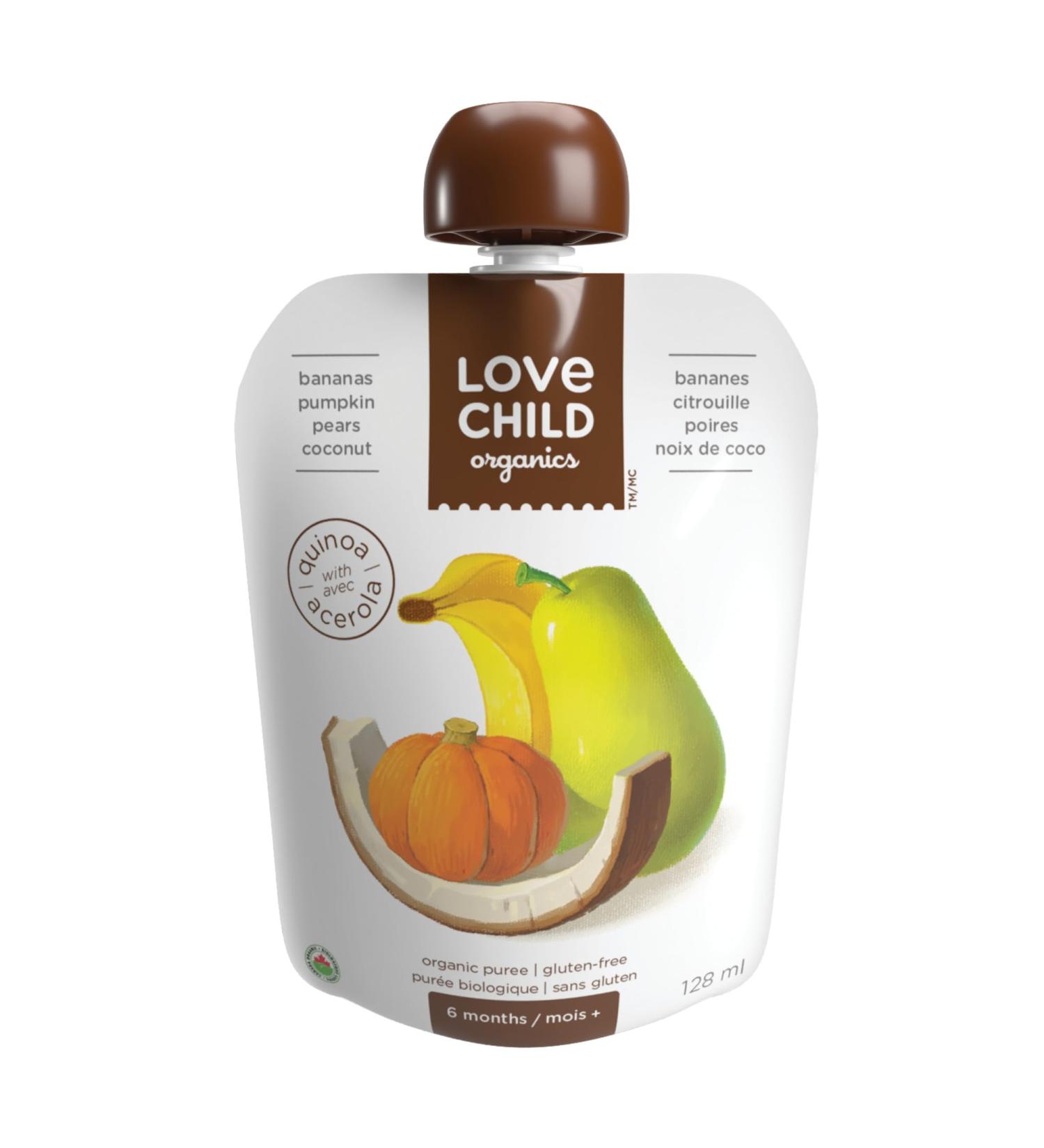 Love Child Organics Superblends Banana Pumpkin Pear Coconut Baby Food 128ml Pouch Puree (1 Pack) 6 months plus - Buy Online on GoSupps.com