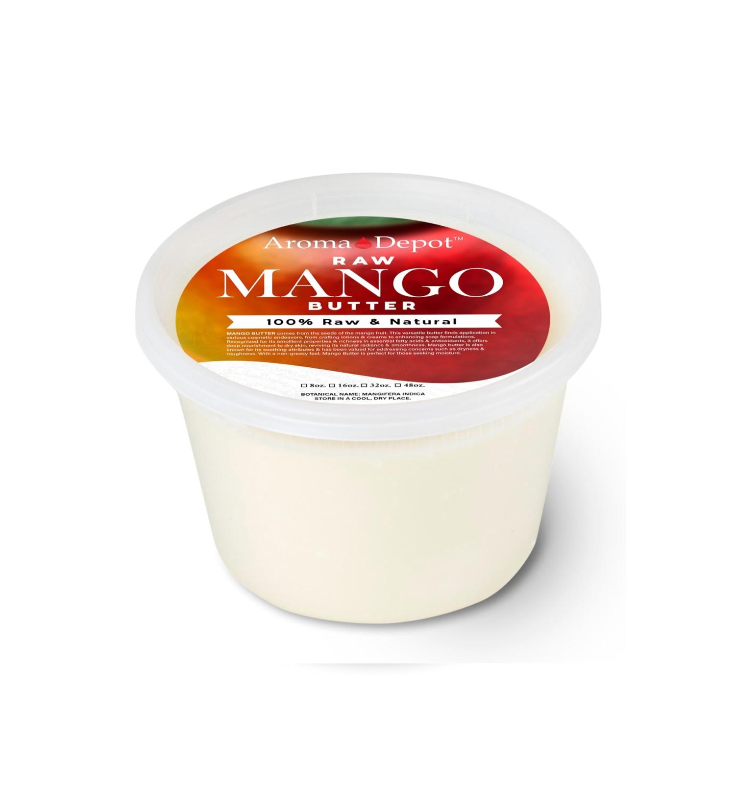 Aroma Depot 12oz Pure Raw Mango Butter - Unrefined & 100% Natural for Skin Hair & DIY Care - Reduces Fine Lines Wrinkles Eczema - Hexane-Free - Buy Online on GoSupps.com