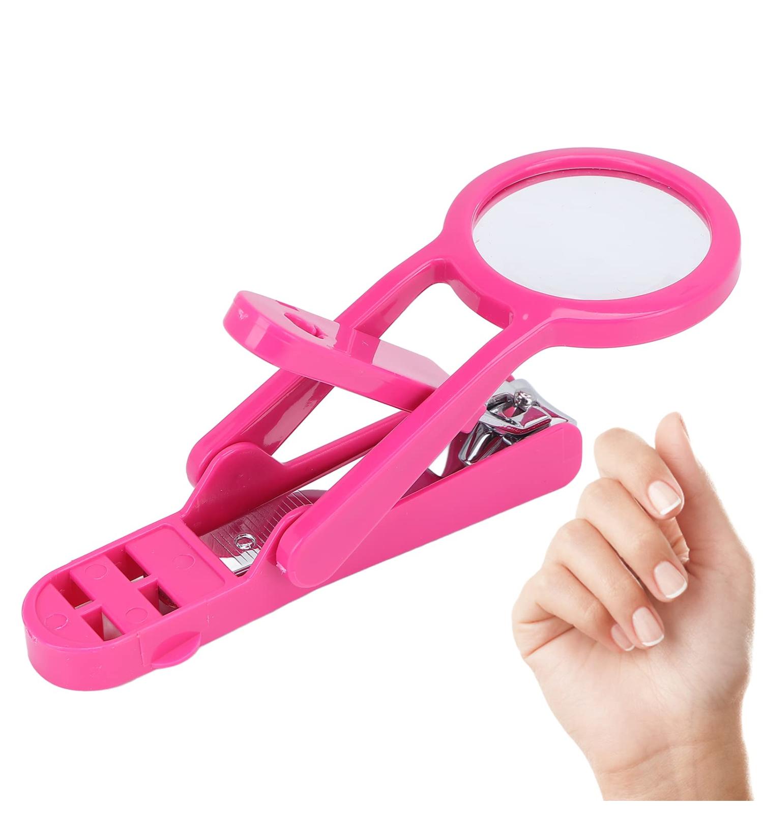 Older Nail Clipper with Magnifying Glass - Stainless Steel Adjustable Fingernail & Toenail Cutter for Seniors & Babies (Rose Red) - Buy Online on GoSupps.com