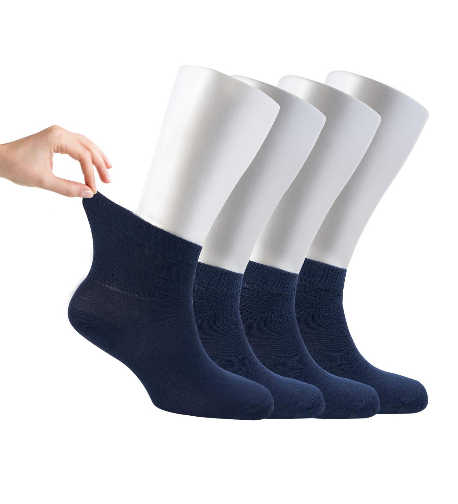 Cozyfeel Women's Diabetic Ankle Socks - 4 Pairs Bamboo Neuropathy Socks (Navy Blue) - Buy Online on GoSupps.com