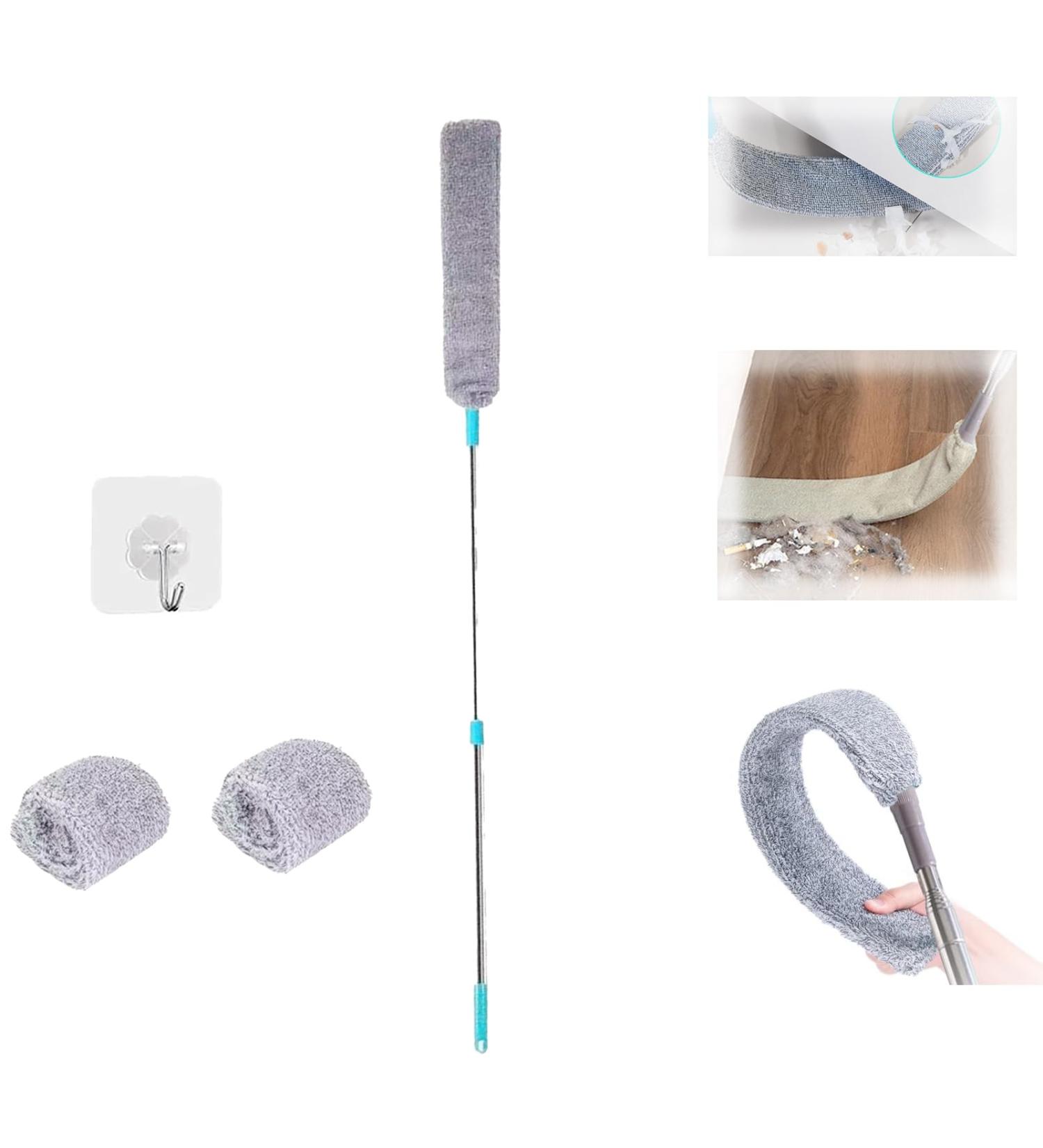 Probablei Retractable Gap Dust Cleaner Multifunction Dusting Brush Gap Mop Long Handle Washable and Retractable Duster Brush Gap Duster for Cleaning Under Appliances (1.5m 2pcs Cleaning Cloth) 1.5m 2pcs Cleaning Cloth - Buy Online on GoSupps.com